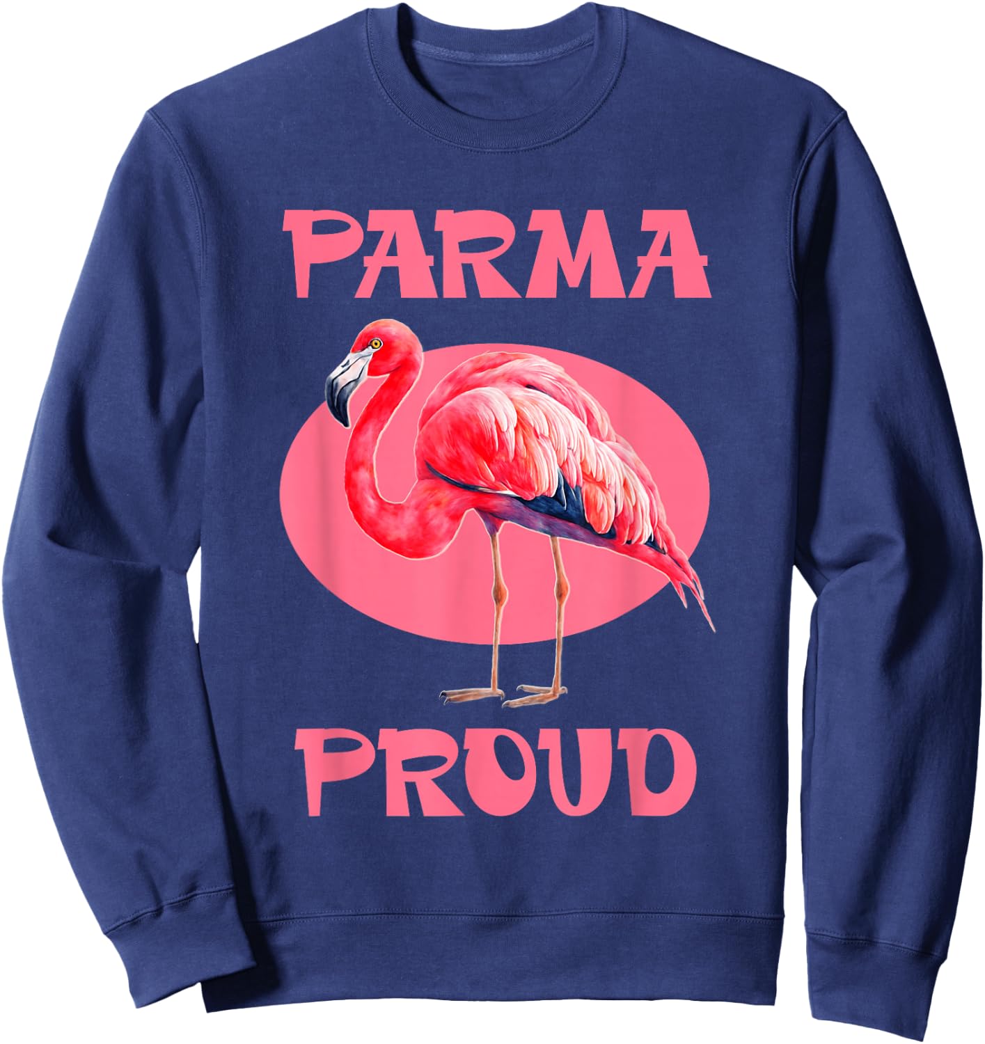 Parma Ohio Iconic Pink Flamingo Sweatshirt - Sweatshirt | Navy