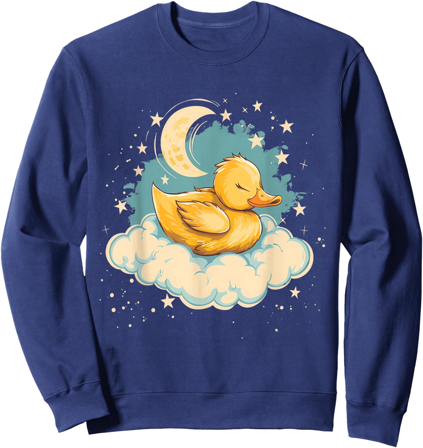 Sleeping Duck Sleepy Animal Napping Moon Duck Lover Sweatshirt - Sweatshirt | Navy