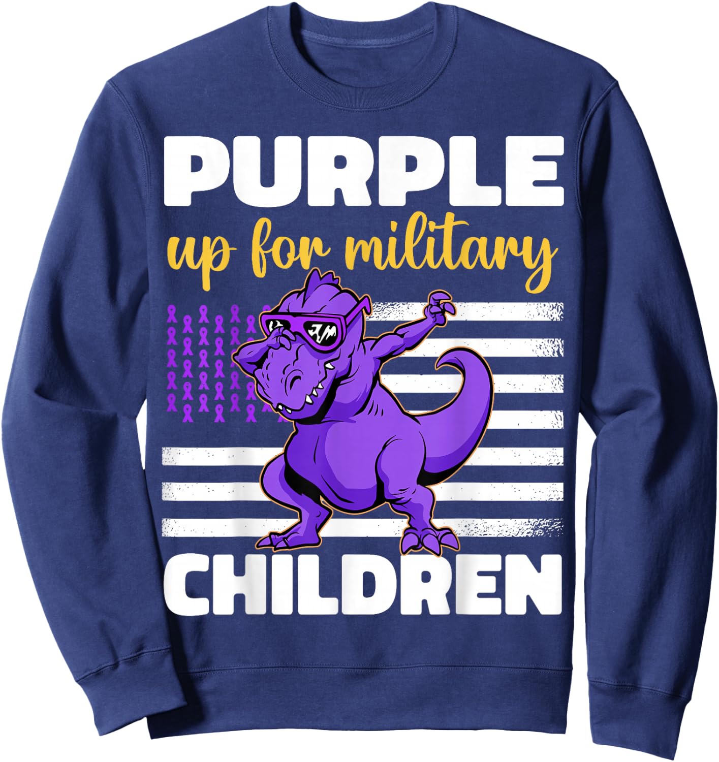 Purple Up For Military Kids Month Of The Military Children Sweatshirt - Sweatshirt | Navy