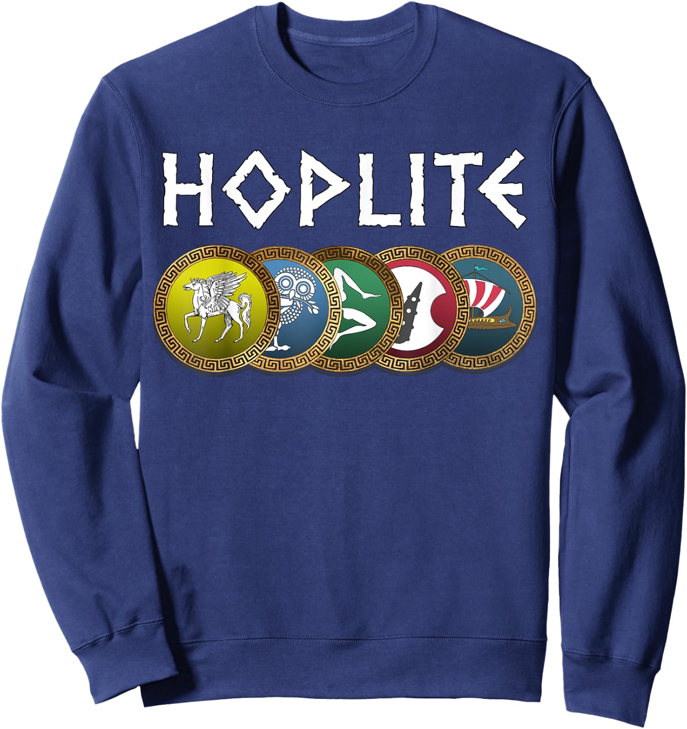 Hopliten-Phalanx Altgriechische Hopliten-Schilde Sweatshirt - Sweatshirt | Navy