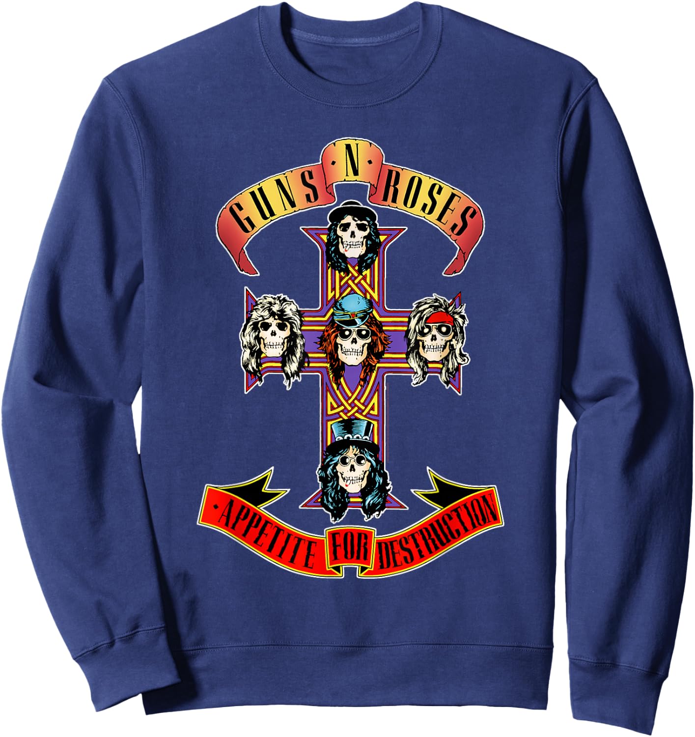 Guns N' Roses Official Cross Sweatshirt - Sweatshirt | Navy
