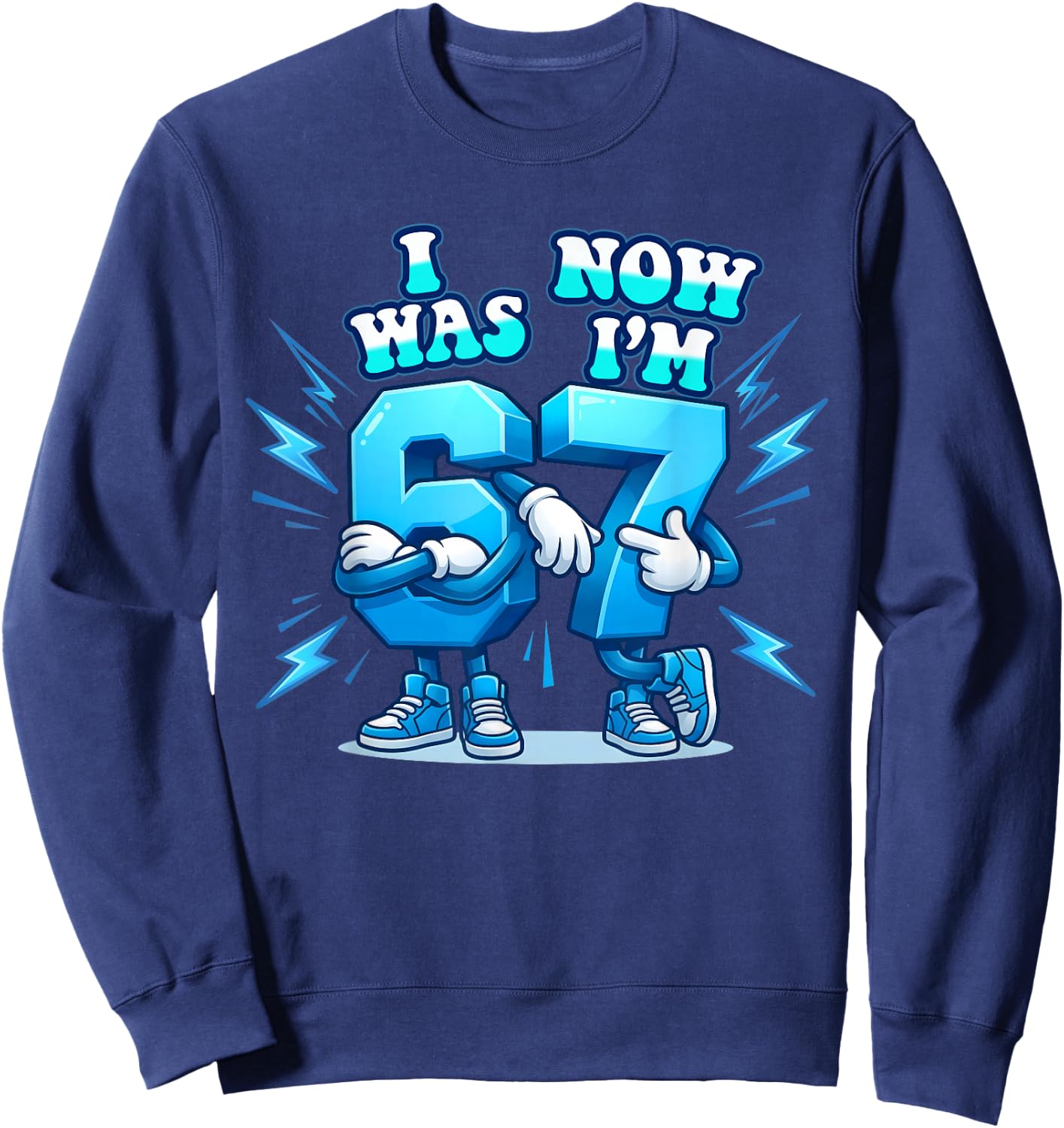 67 Six Seven 6-7 Lustiges italienisches Brainrot Gaming-Meme für Kinder Sweatshirt - Sweatshirt | Navy