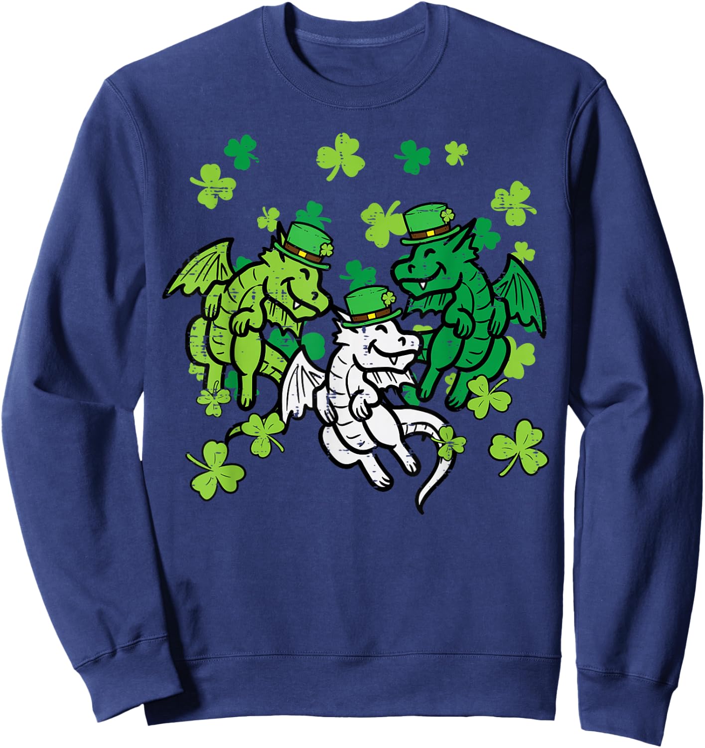 St Patricks Day Irish Dragons Saint Paddys Men Women Kids Sweatshirt - Sweatshirt | Navy