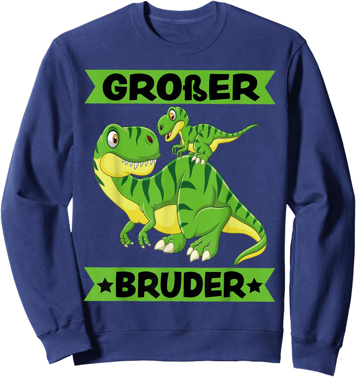 Dinosaur Big Brother 2025 Cute T-Rex Dino Sweatshirt - Sweatshirt | Navy