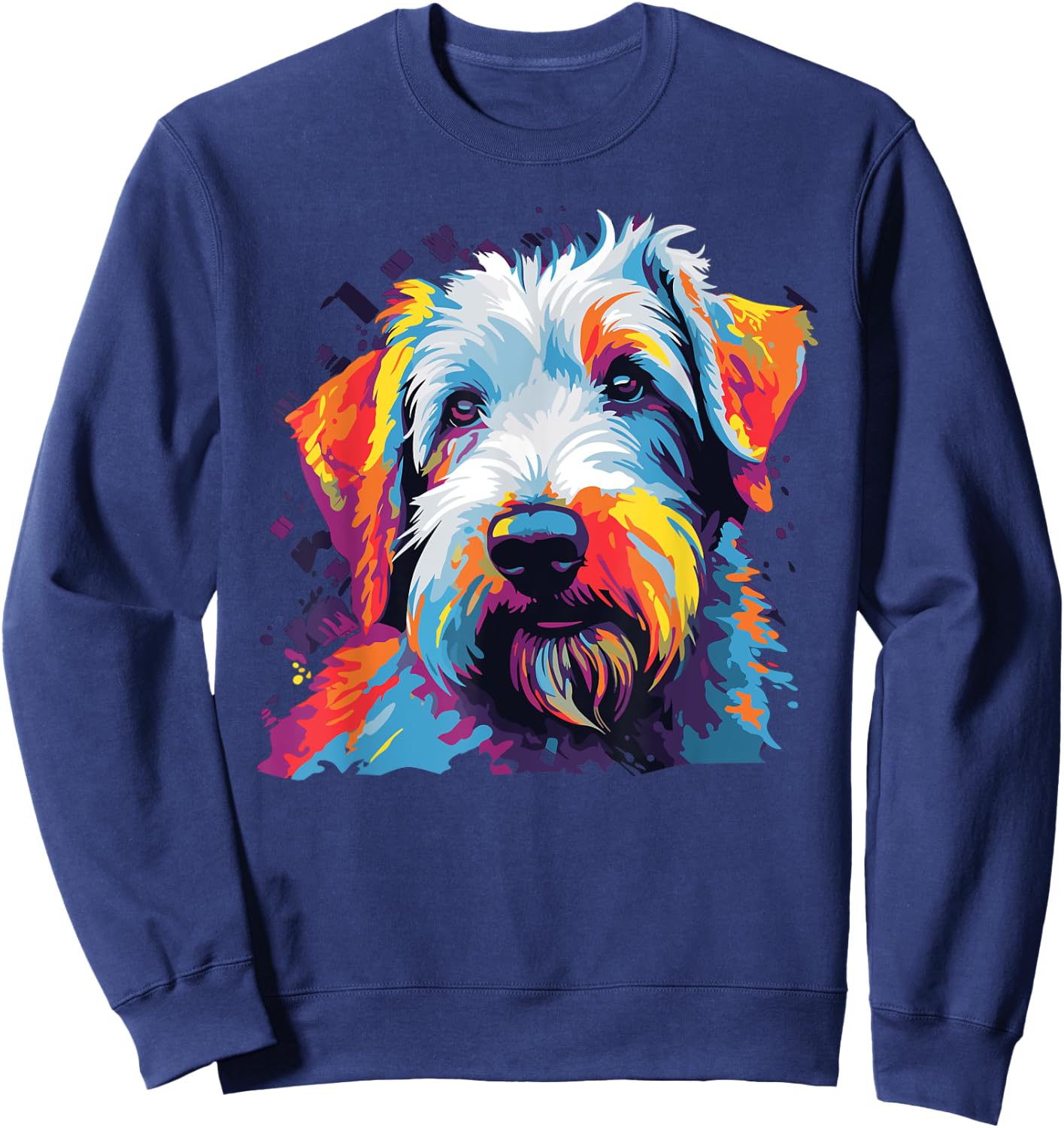 Watercolor Colorful Sealyham Terrier Dog Sweatshirt - Sweatshirt | Navy