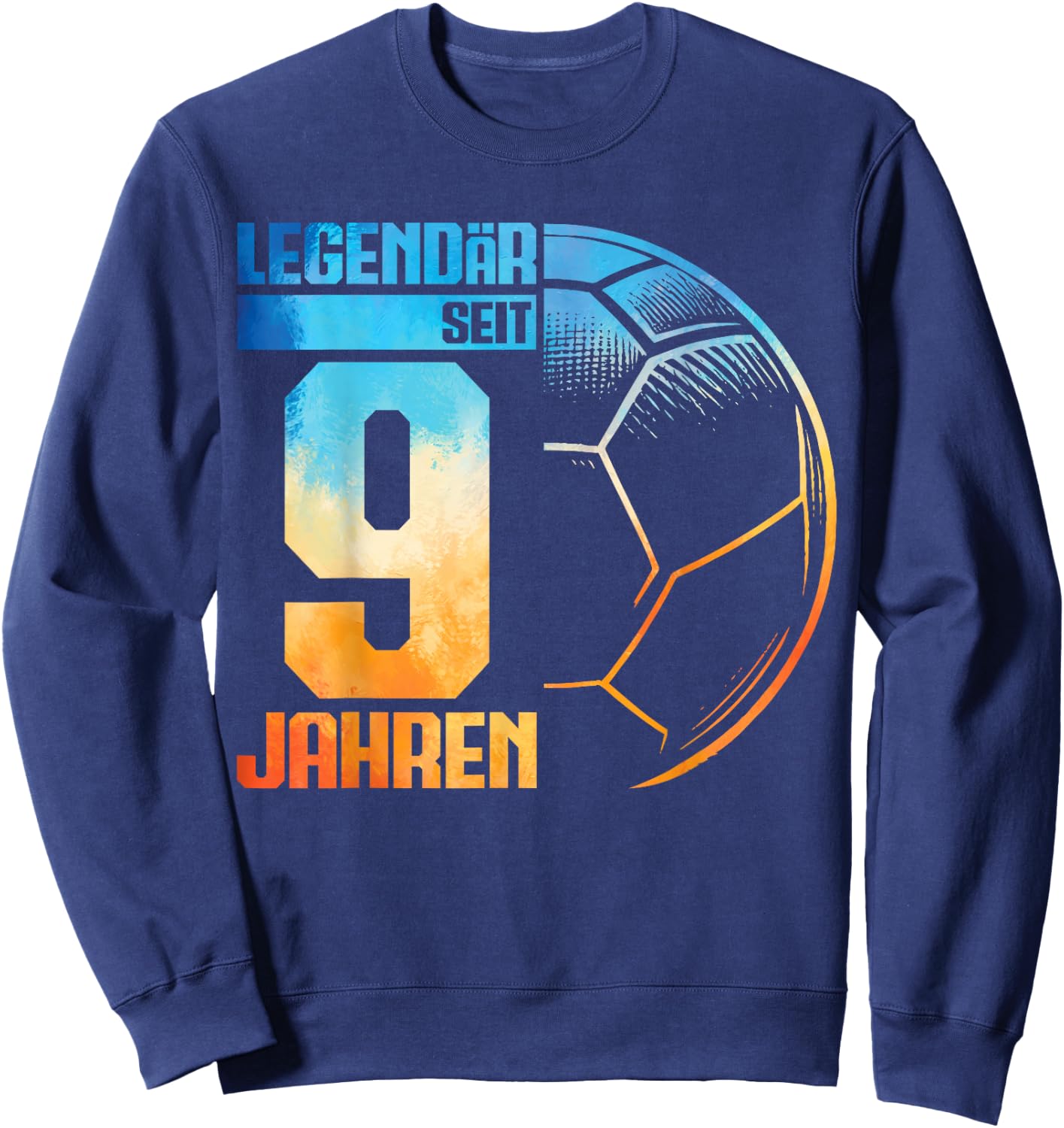 9th Birthday Retro Handball Player 9 Years Boy Kids , black Sweatshirt - Sweatshirt | Navy
