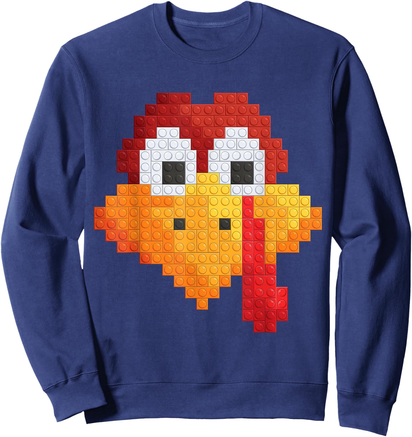 Thanksgiving Master Builder turkey face Kid Building Blocks Sweatshirt - Sweatshirt | Navy