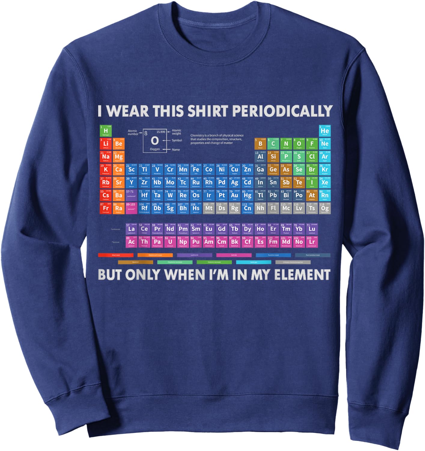I Wear This Shirt Periodically Chemistry Periodic Table Gift Sweatshirt - Sweatshirt | Navy