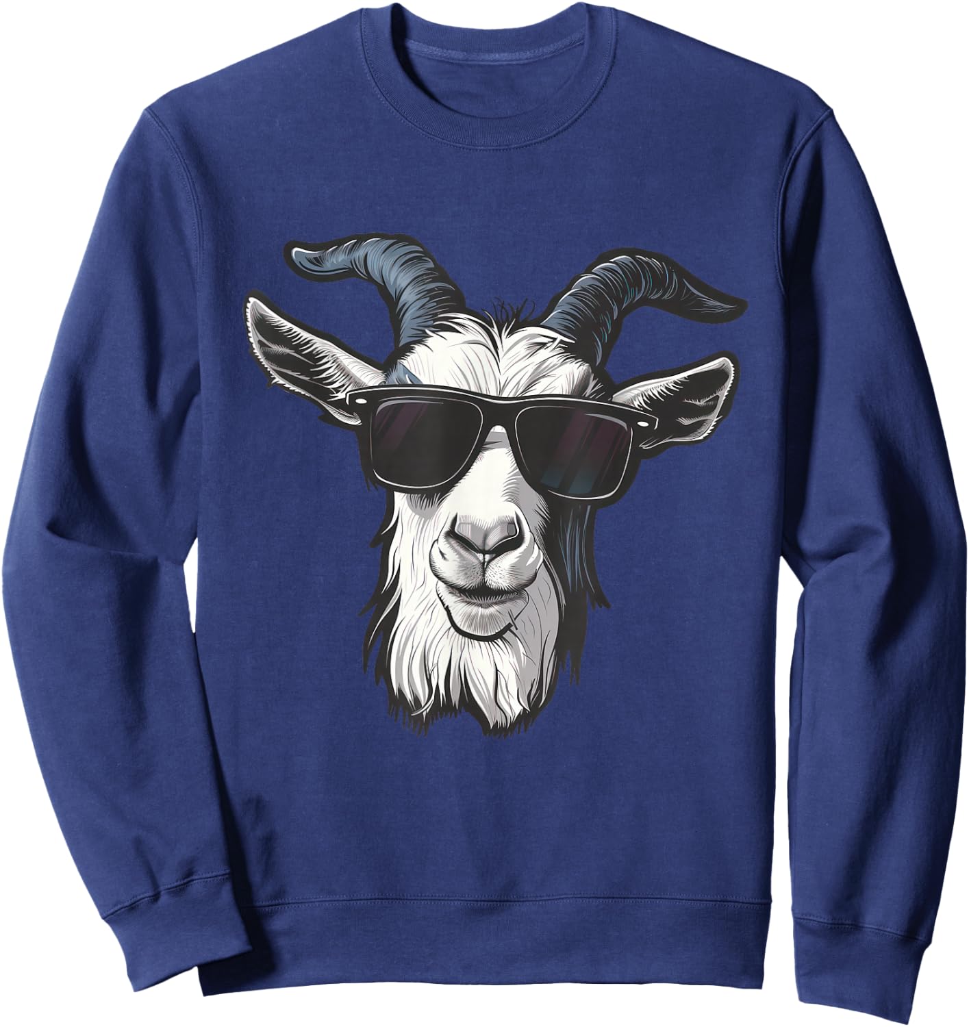 Goat Sunglasses Graphic Sweatshirt - Sweatshirt | Navy