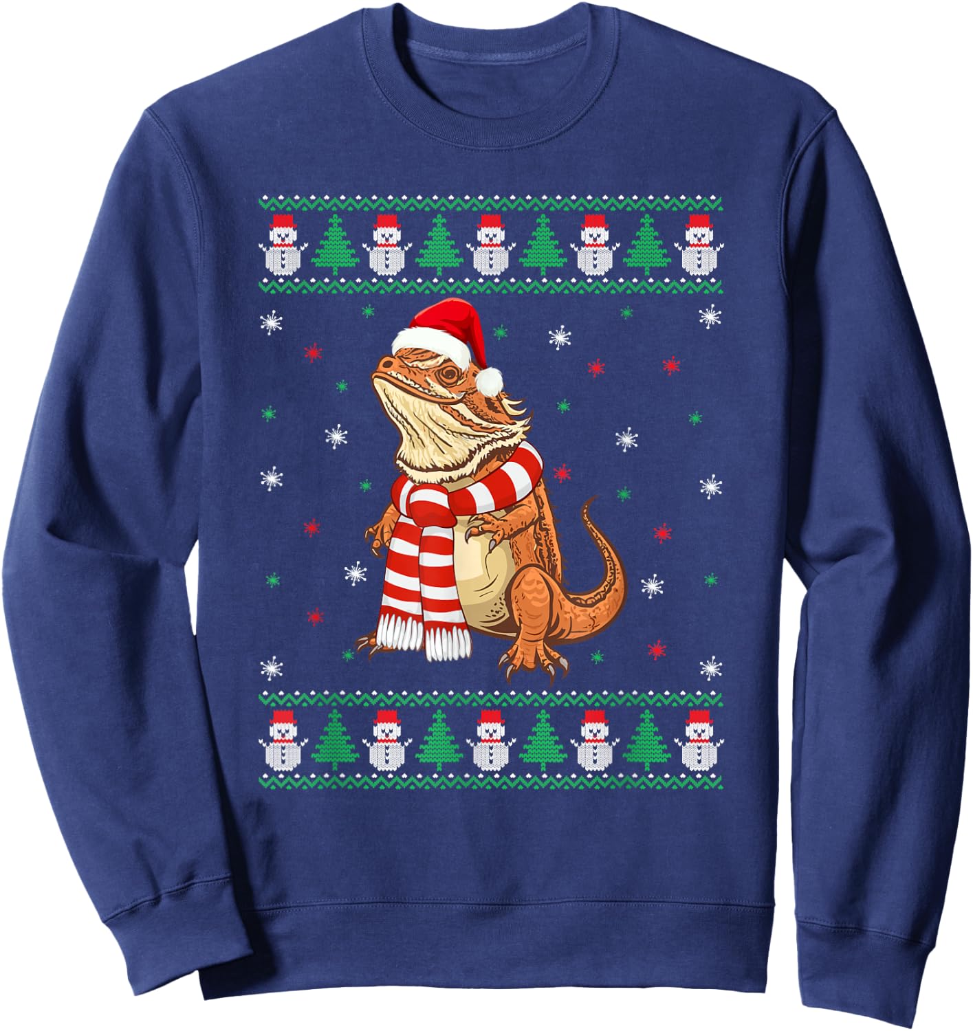 Bearded Dragon Animal Matching Family Ugly Christmas Sweater Sweatshirt - Sweatshirt | Navy