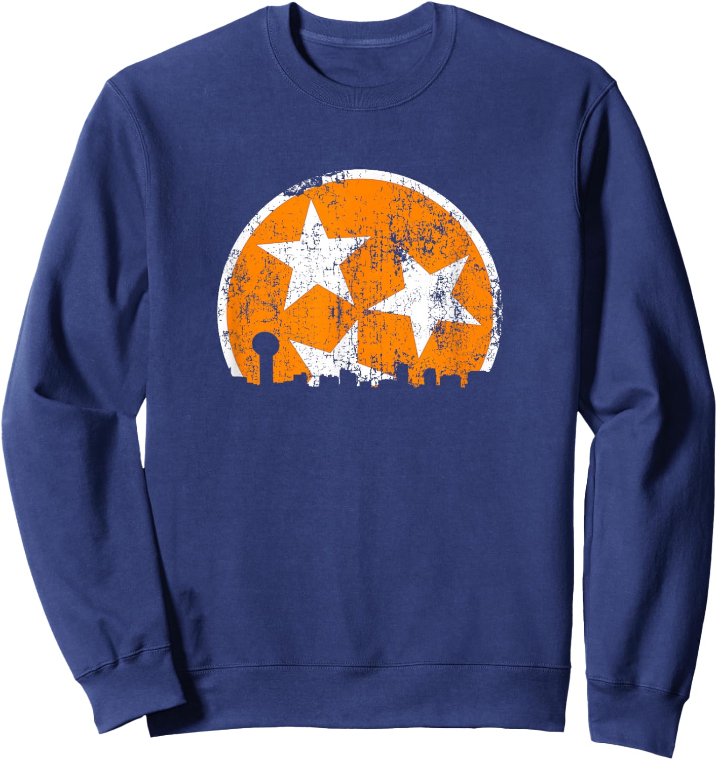 Unique Orange & White Tennessee State Flag Knoxville Skyline Sweatshirt - Sweatshirt | Navy
