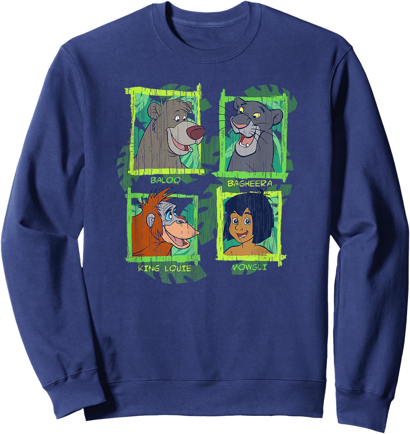 Disney The Jungle Book Character Names Box Poster Sweatshirt - Sweatshirt | Navy