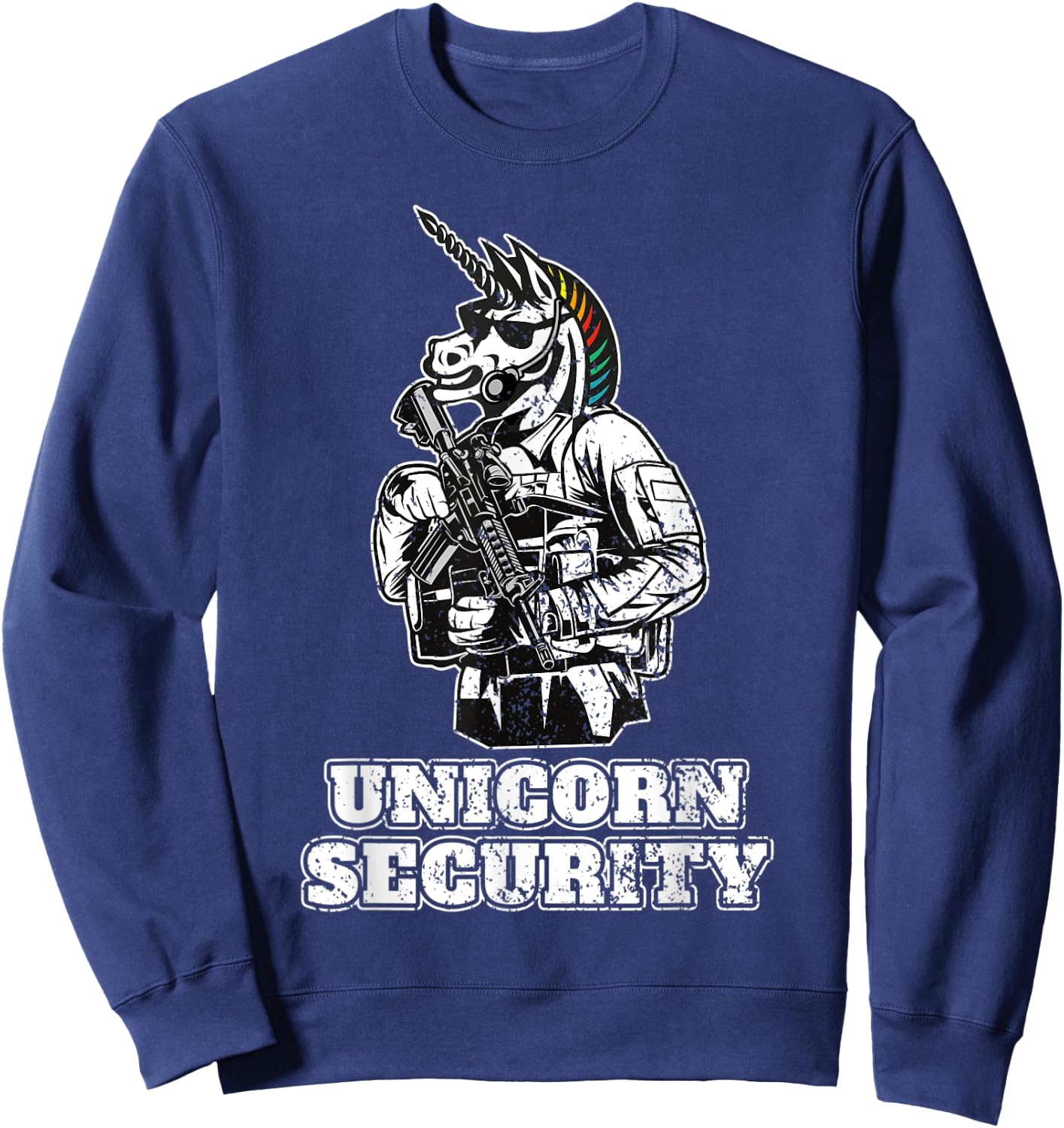 Unicorn Warrior Muscular I Funny Unicorn I Unicorn Security Sweatshirt - Sweatshirt | Navy