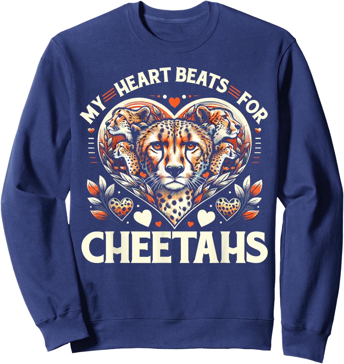 Leopard Cheetah Sweatshirt - Sweatshirt | Navy