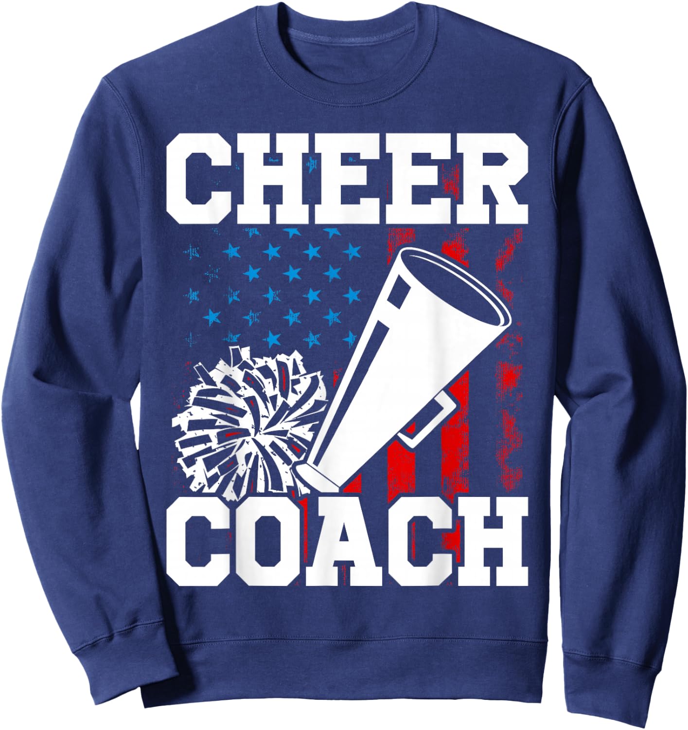 Cheer Coach Leopard Cheetah Print Red Cheer Sweatshirt - Sweatshirt | Navy