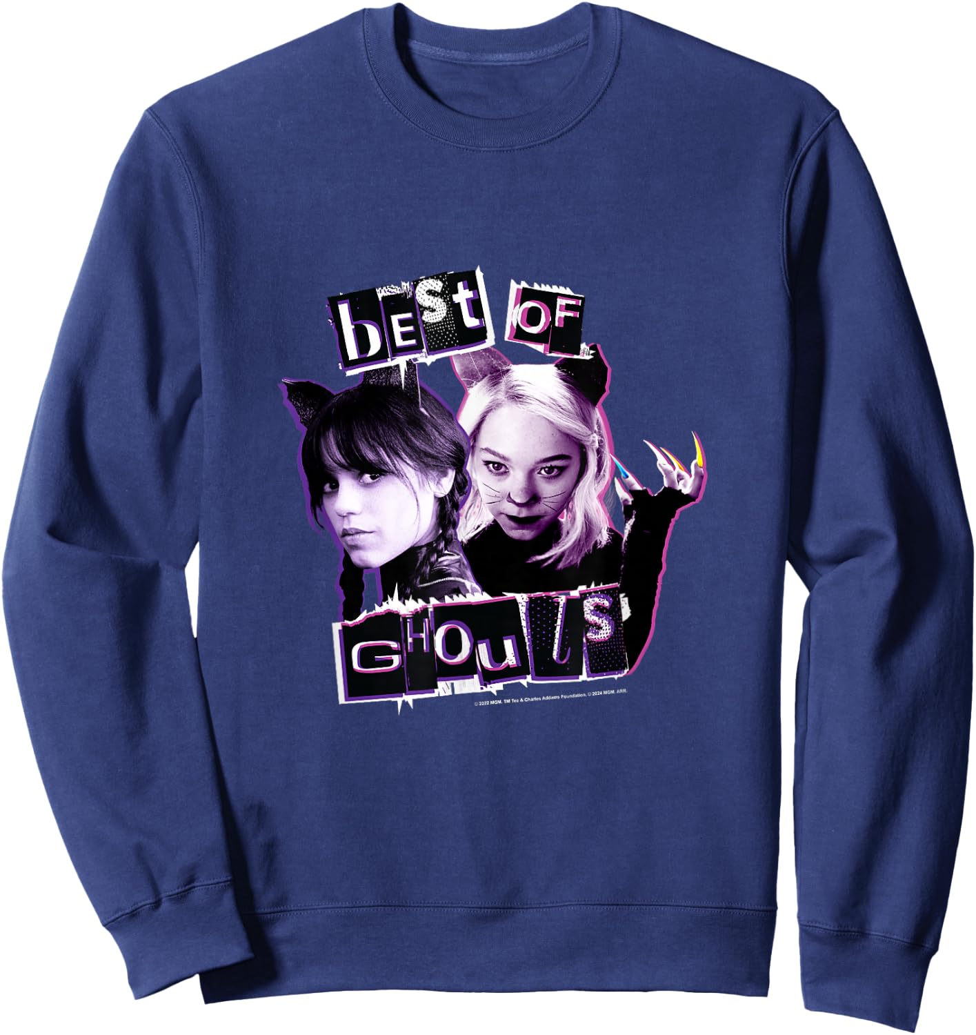 Wednesday Best of Ghouls Wednesday & Enid Vintage Sweatshirt - Sweatshirt | Navy