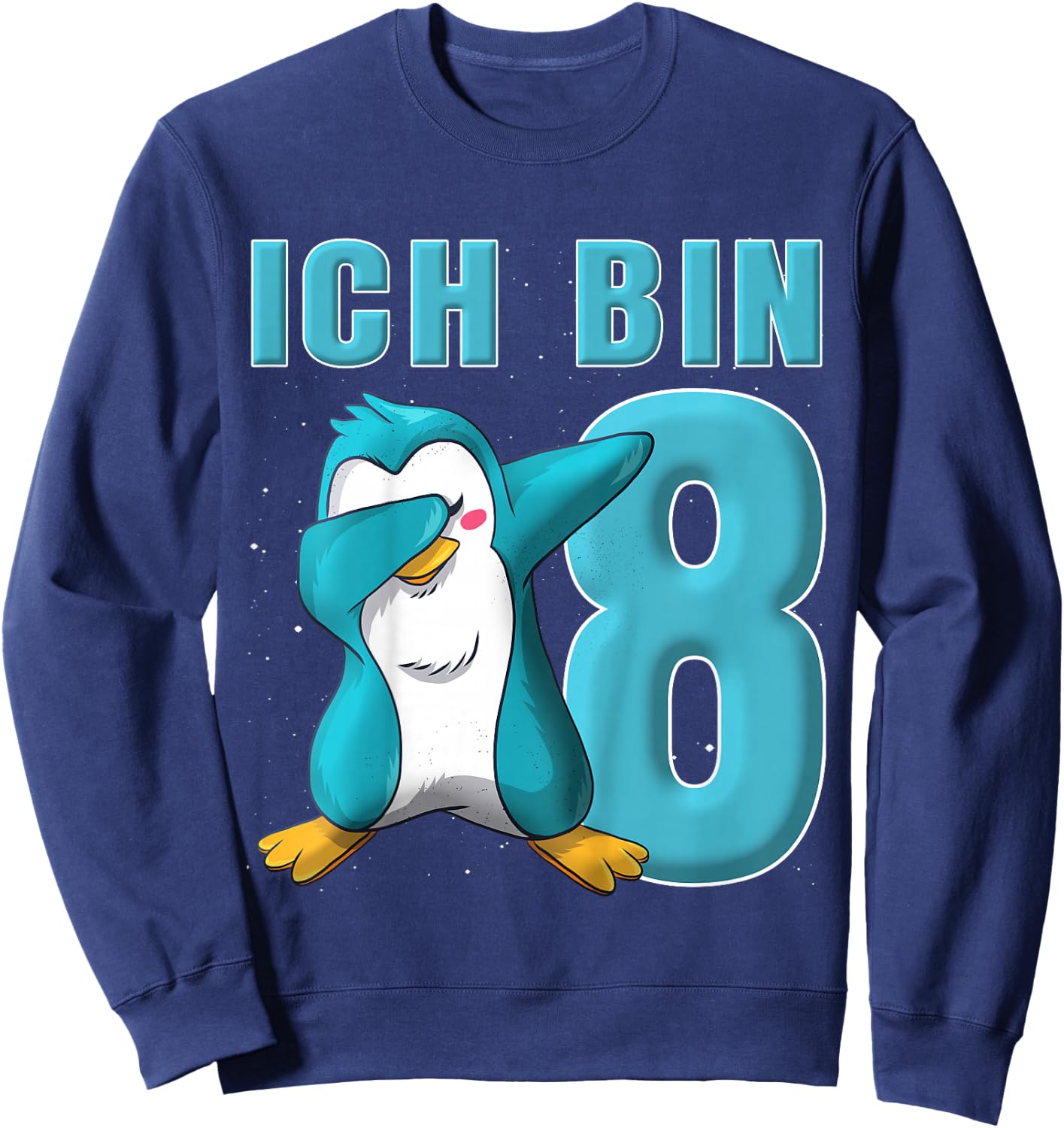 Children's Penguin 8 Years Boys Girls Penguin 8 Birthday , black, 80 Sweatshirt - Sweatshirt | Navy