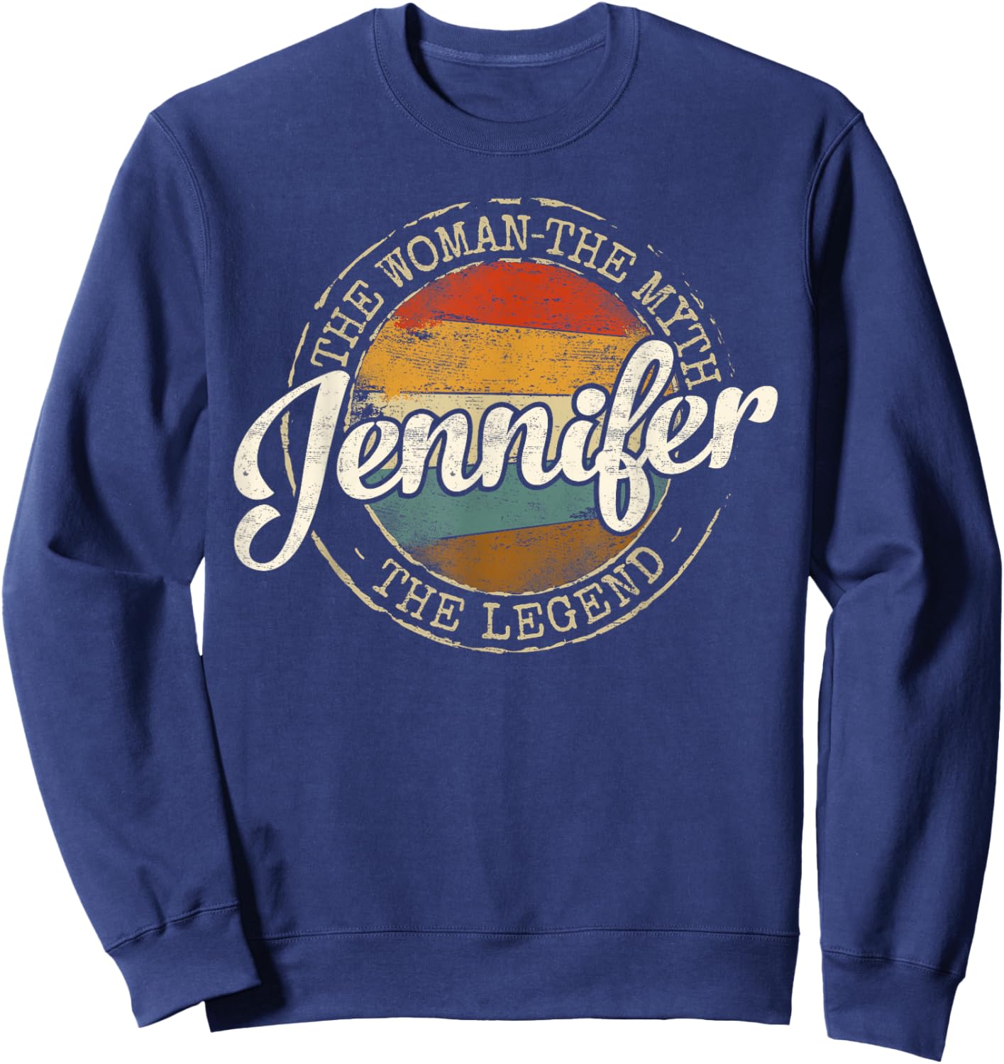 Jennifer The Woman The Myth The Legend Vintage Name Sweatshirt - Sweatshirt | Navy