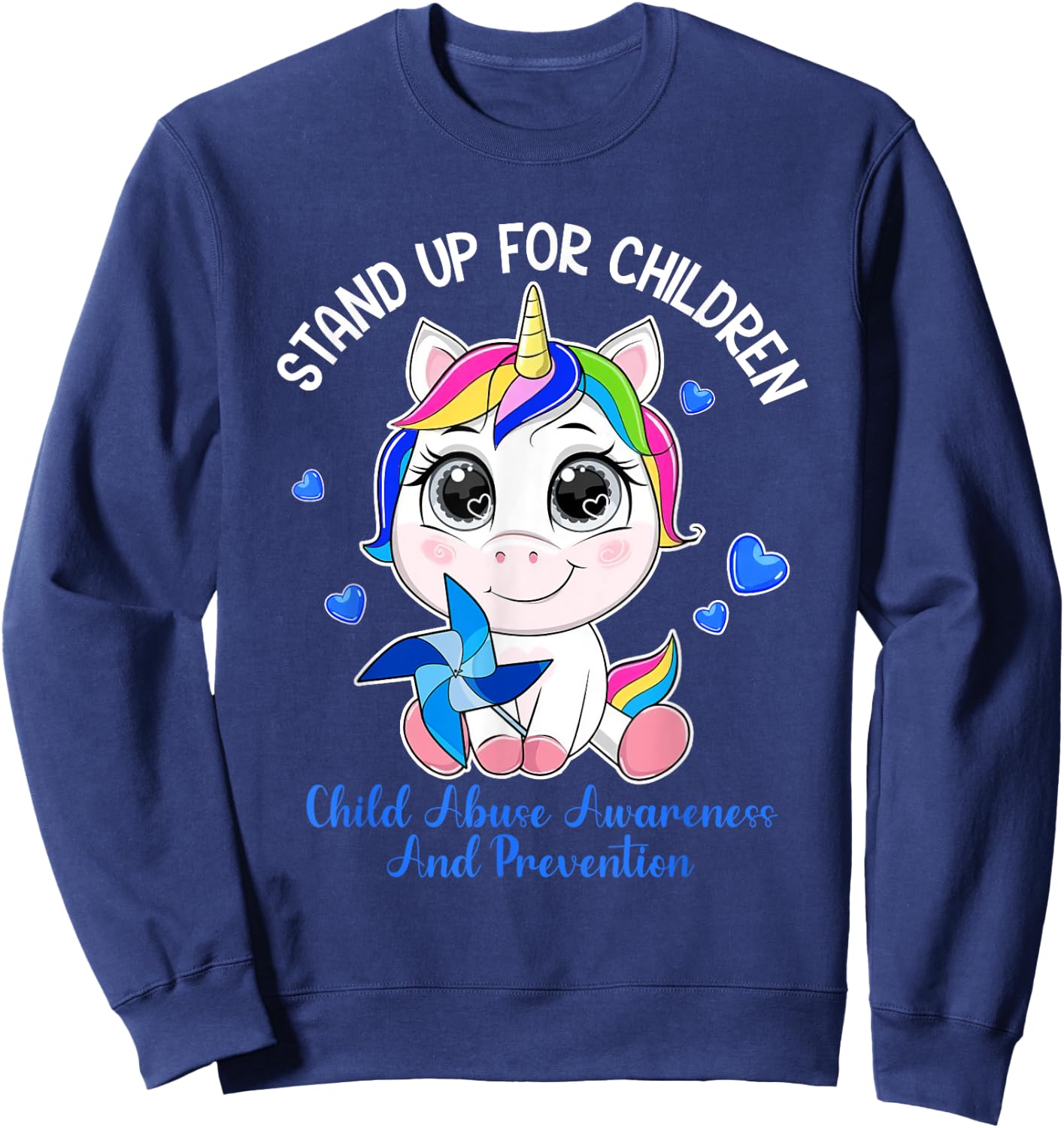 April Child Abuse Prevention Month - Stand Up For Children Sweatshirt - Sweatshirt | Navy