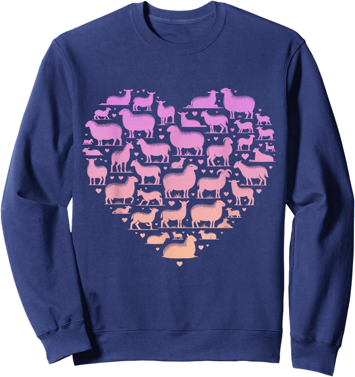 Silhouette Sheep for Sheep Lover | Girls Sheep Sweatshirt - Sweatshirt | Navy