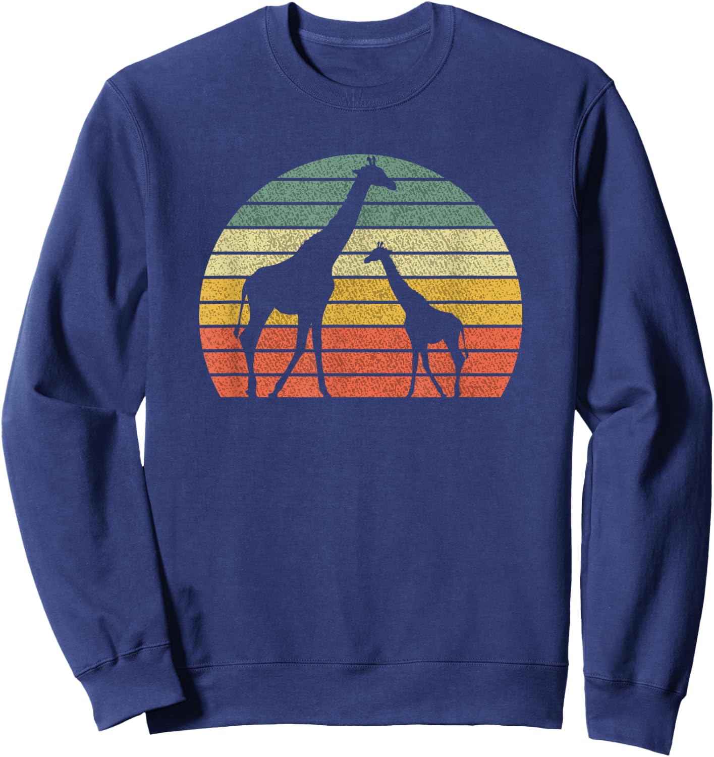 Retro Giraffe Vintage Design Animal Africa Zoo Giraffes Sweatshirt - Sweatshirt | Navy