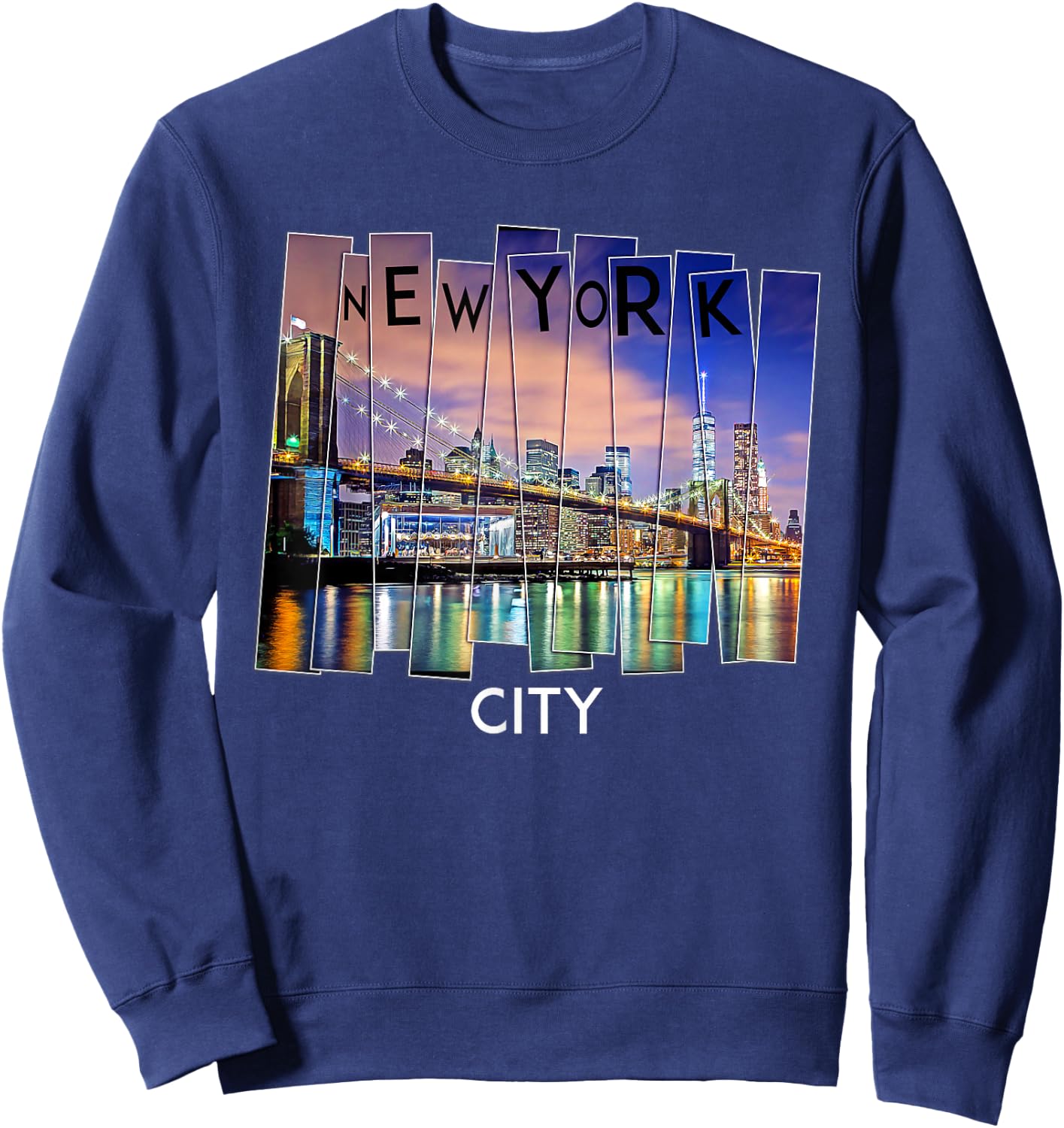 New York City Skyline North America Brooklyn Souvenirs Men Sweatshirt - Sweatshirt | Navy