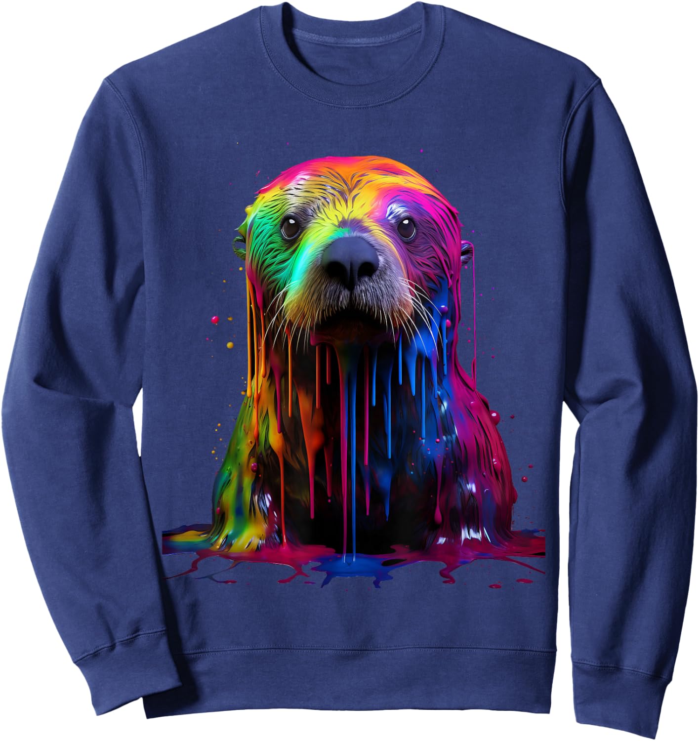 Rainbow Sea Otter Paint Sweatshirt - Sweatshirt | Navy