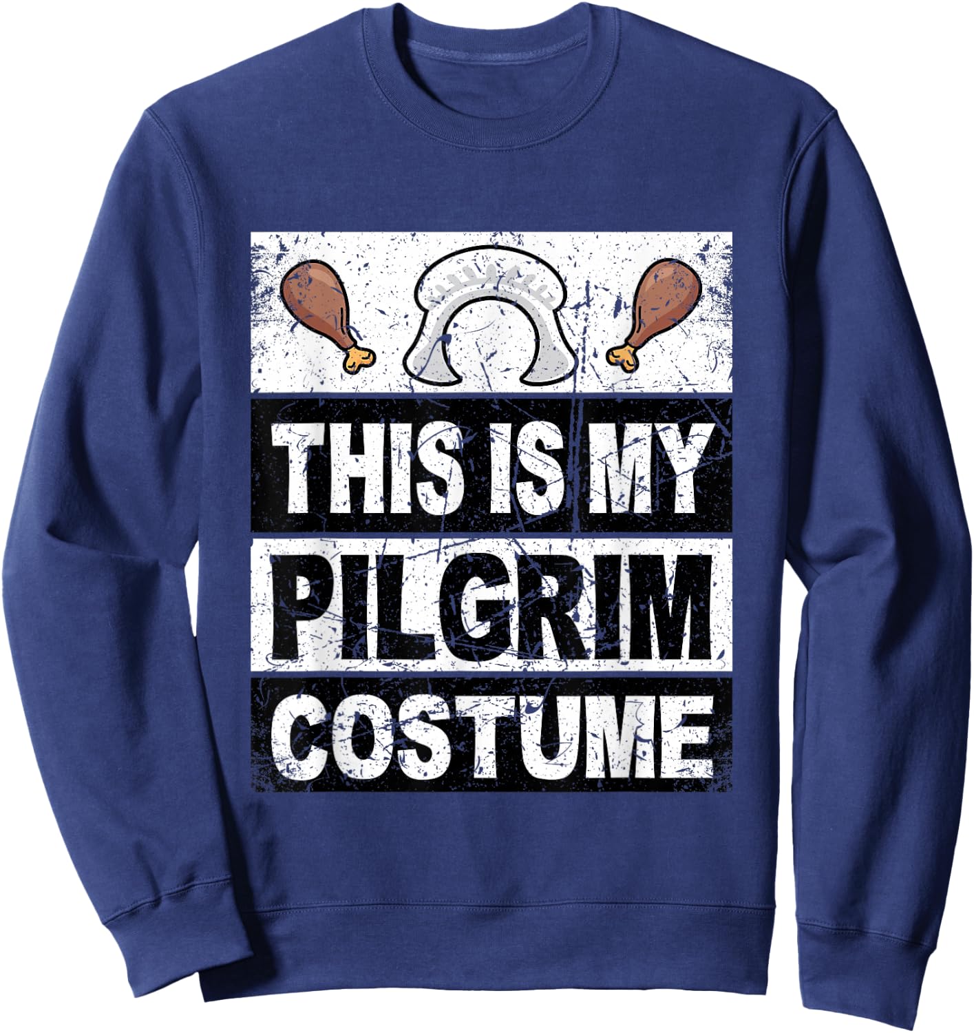 Thanksgiving Shirt Pilgrim Costume Turkey Day Woman Girls Sweatshirt - Sweatshirt | Navy