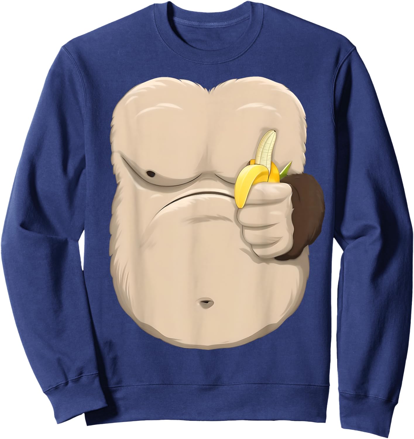 Monkey Costume , Women and Children - Funny Monkey , brown Sweatshirt - Sweatshirt | Navy