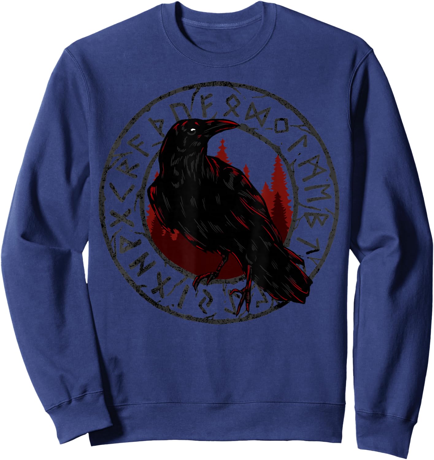 Viking Raven Celtic Mythology Odin Crow Sweatshirt - Sweatshirt | Navy