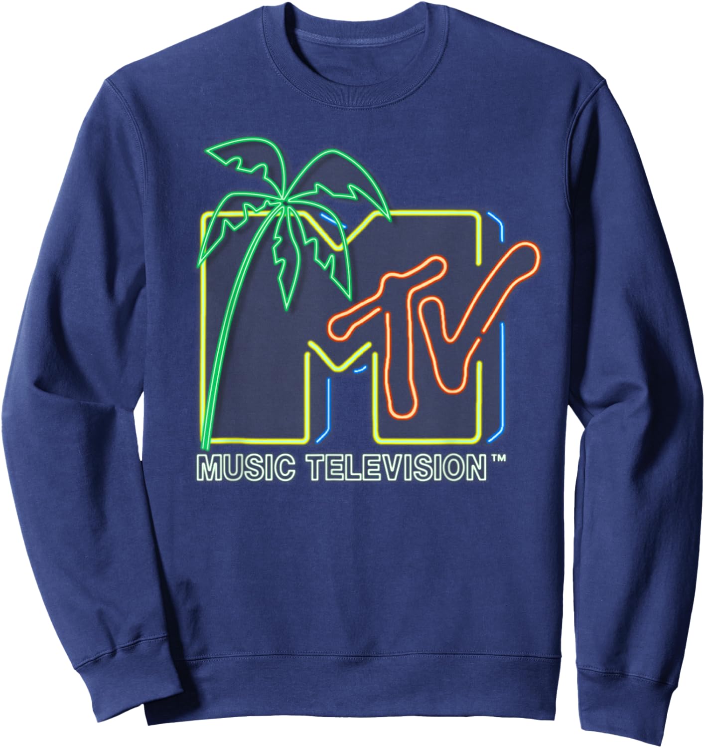 MTV - Neon Light Logo Sweatshirt - Sweatshirt | Navy