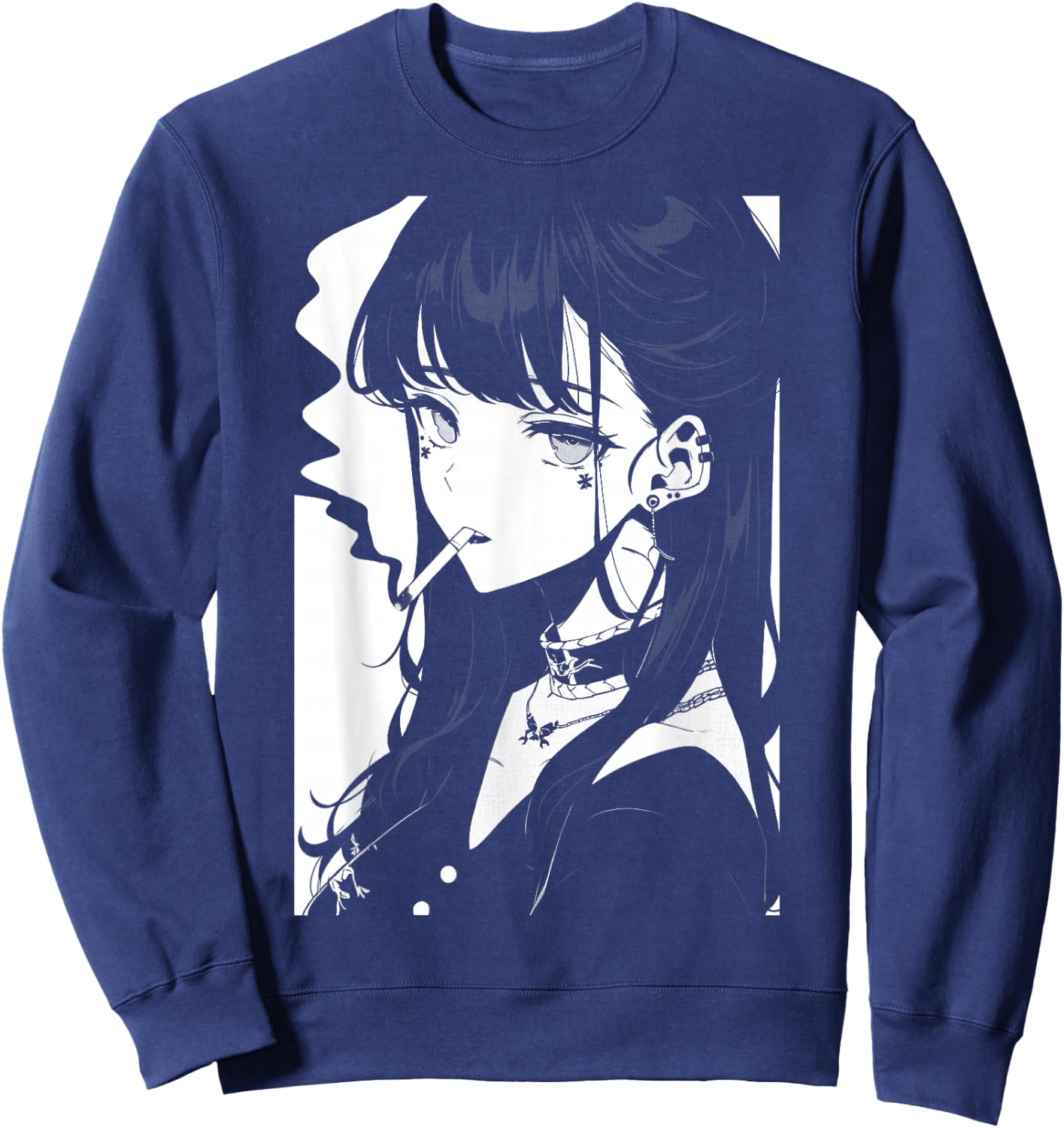 Alt Grunge Pastel Goth Edgy Emo Egirl Punk Anime Manga Girl , black Sweatshirt - Sweatshirt | Navy