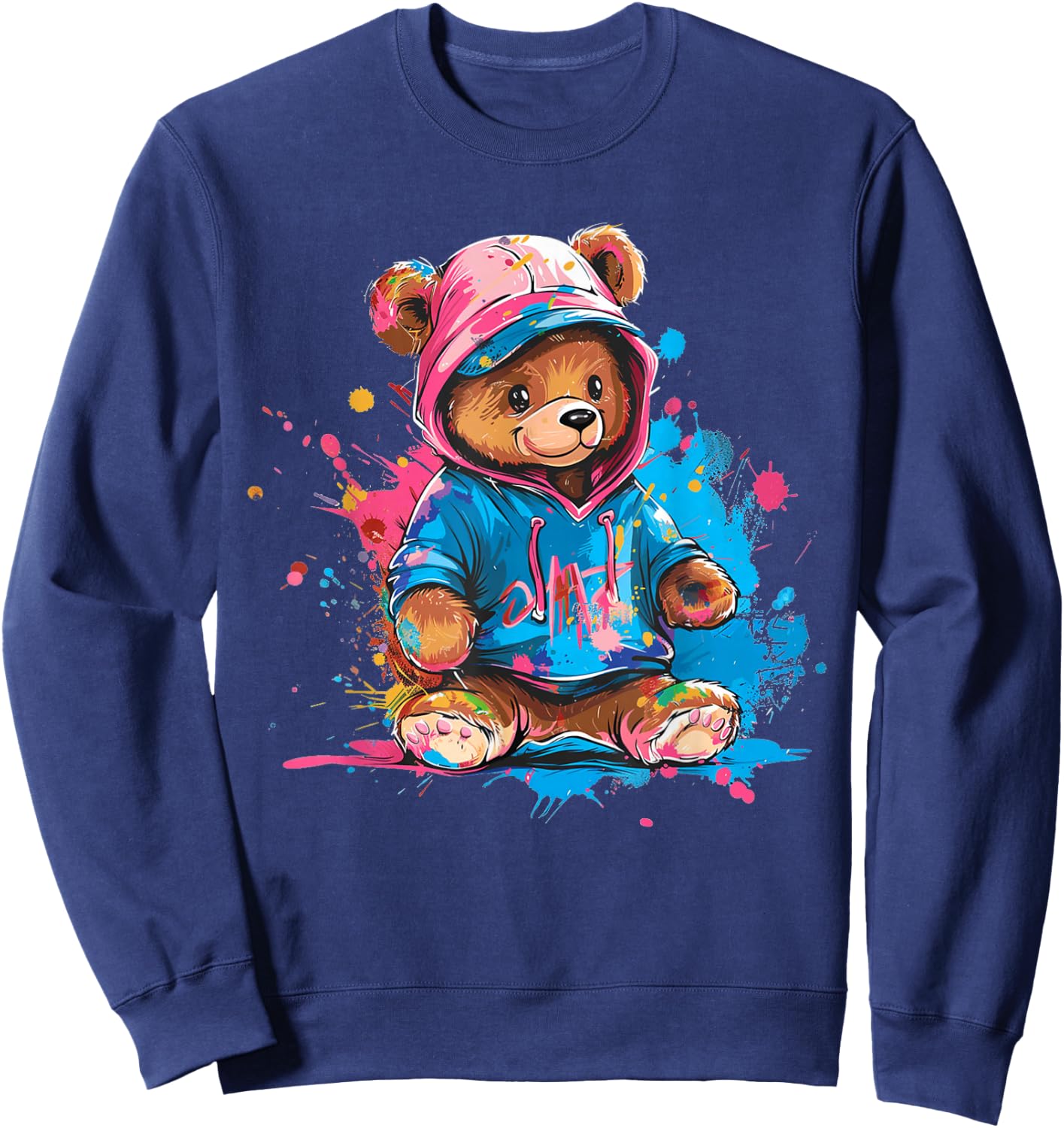 Colourful Teddy Bear Men's Women's Children's , black Sweatshirt - Sweatshirt | Navy