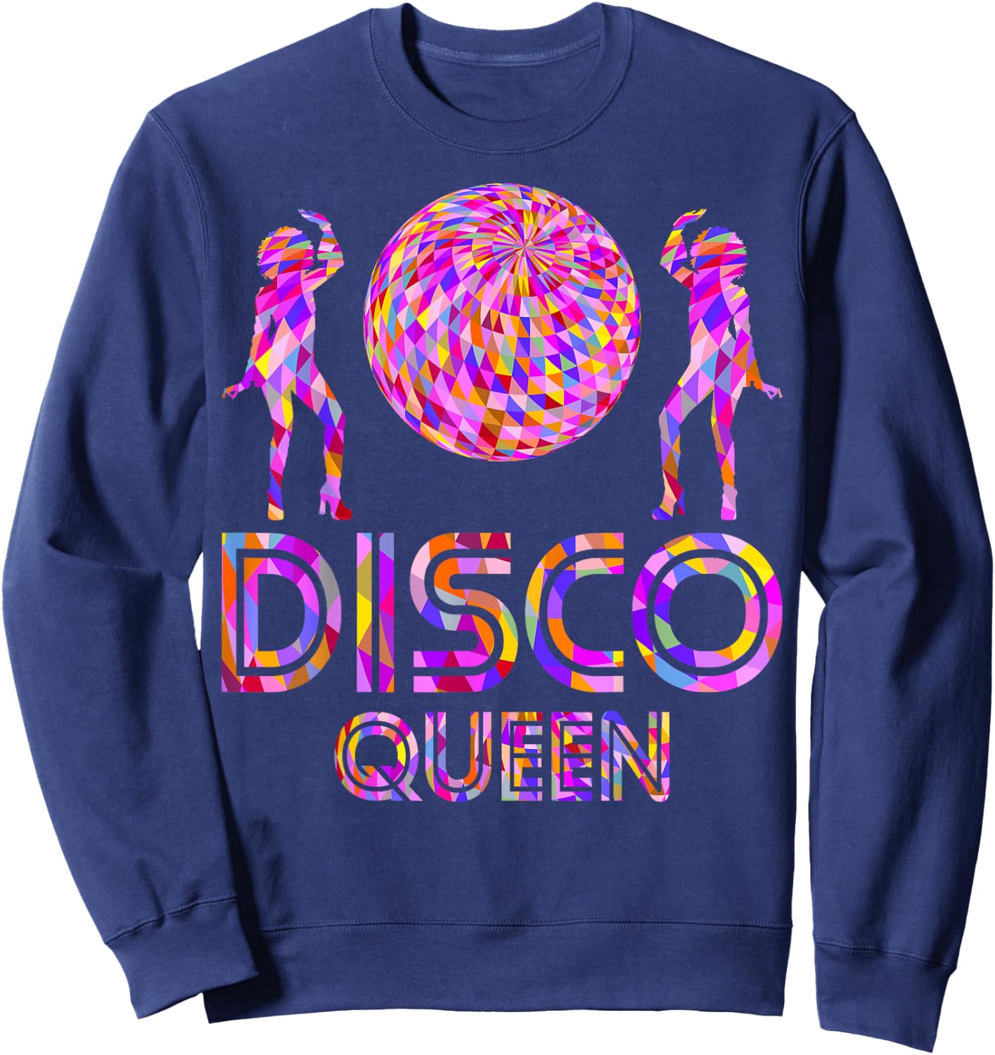 Fantastic Natural Diva Afro Disco Queen 70's Party , black Sweatshirt - Sweatshirt | Navy