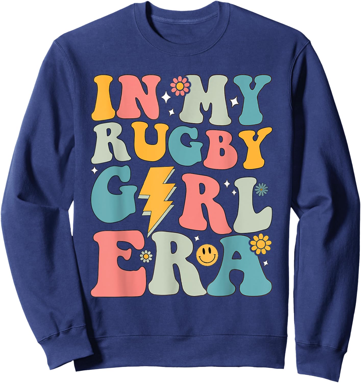 Groovy In My Rugby Girl Era Women Sweatshirt - Sweatshirt | Navy