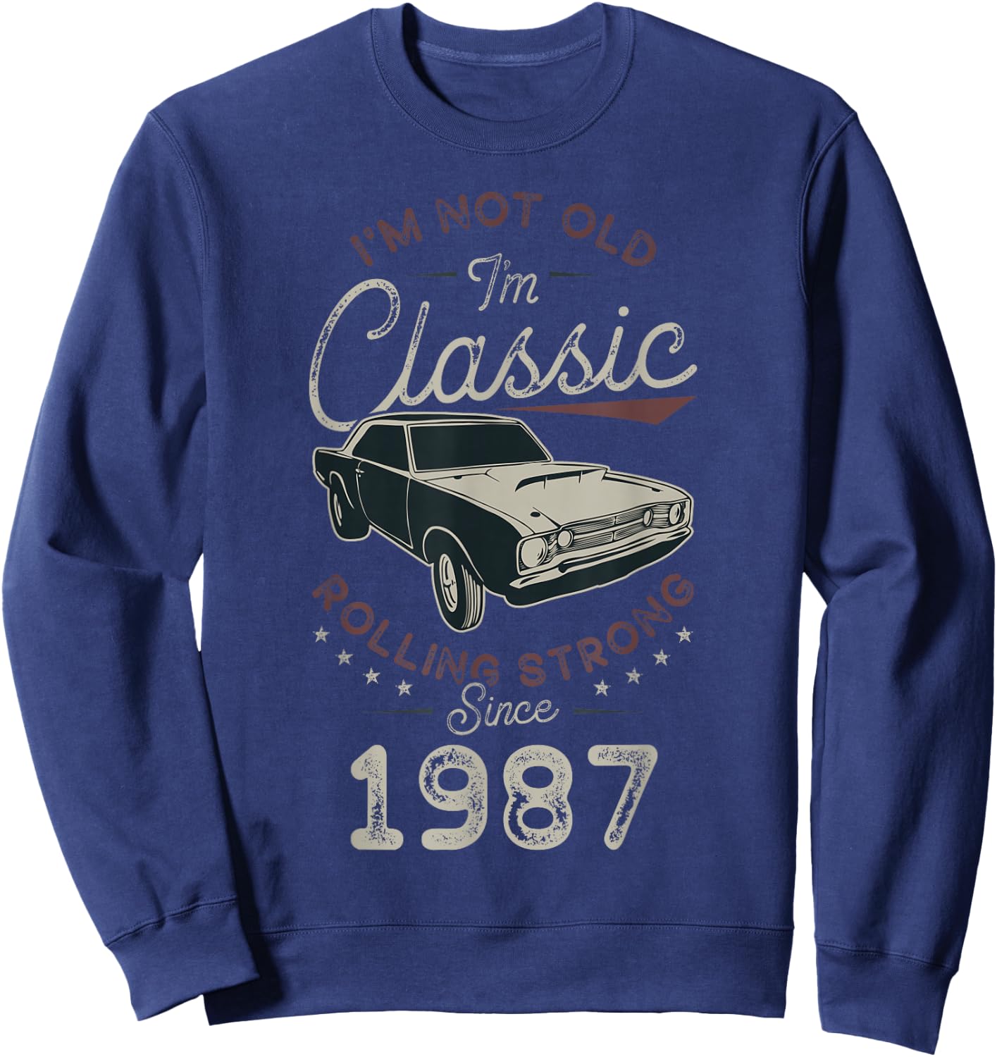 Anniversaire 39 ans Né en 1987 Voiture classique Sweatshirt - Sweatshirt | Navy