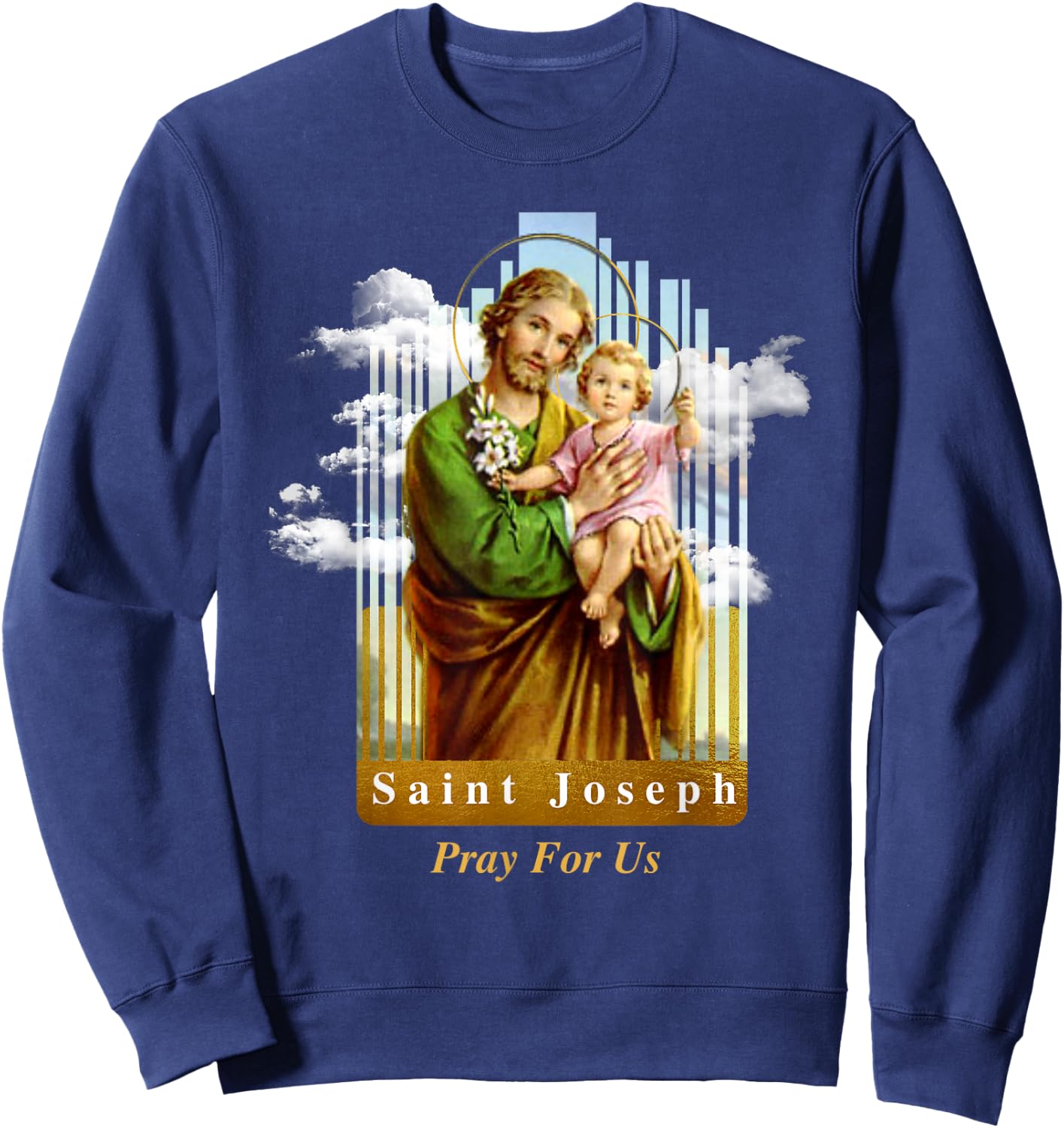 Saint Joseph Catholic Church St. Joseph With Infant Jesus Sweatshirt - Sweatshirt | Navy