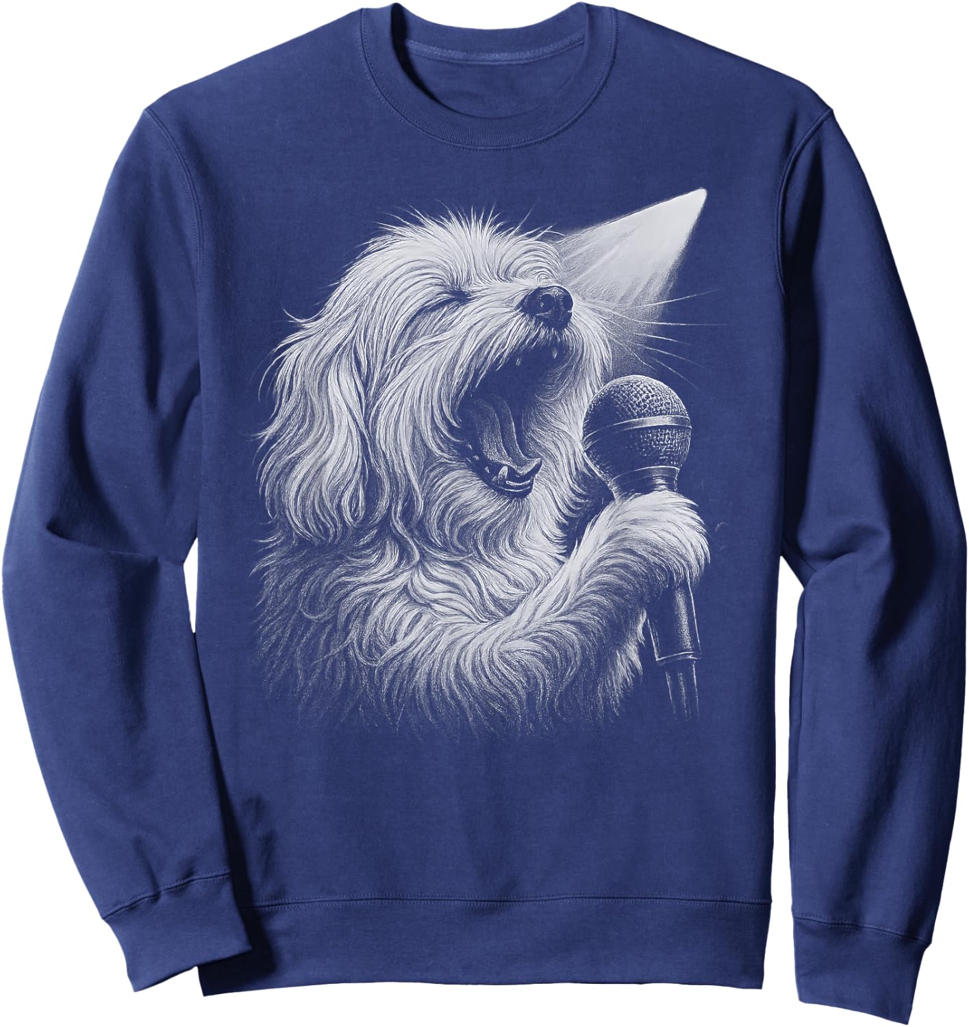 Maltese Dog Singing Vocalist Singer Dog Lover Sweatshirt - Sweatshirt | Navy