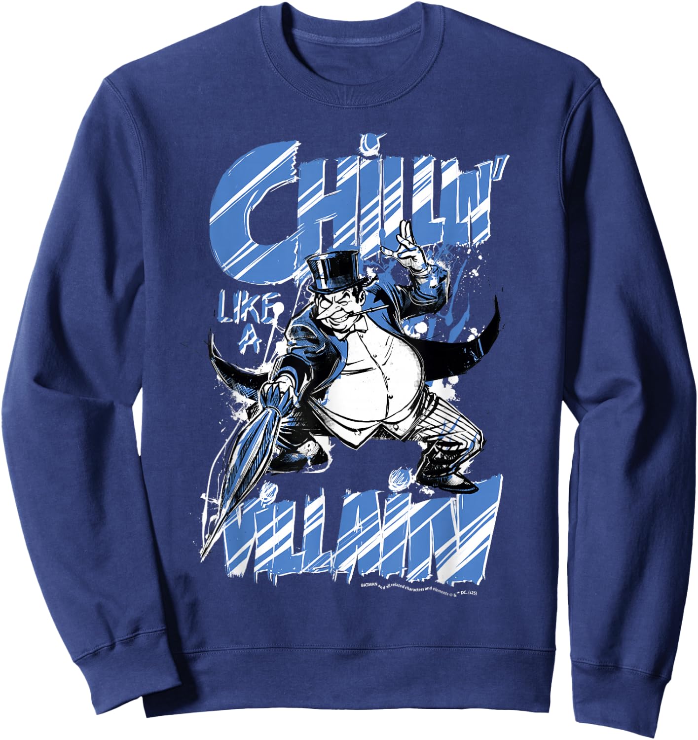 Batman, The Penguin, Relaxes Like a Villain , Black, S Sweatshirt - Sweatshirt | Navy