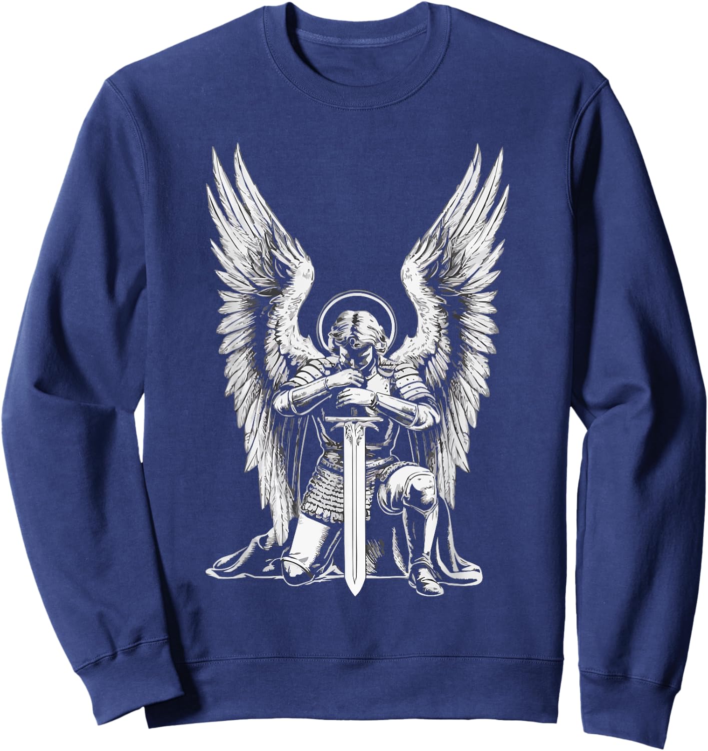 Archangel Catholic Religion Christianity Guardian Angel Sweatshirt - Sweatshirt | Navy