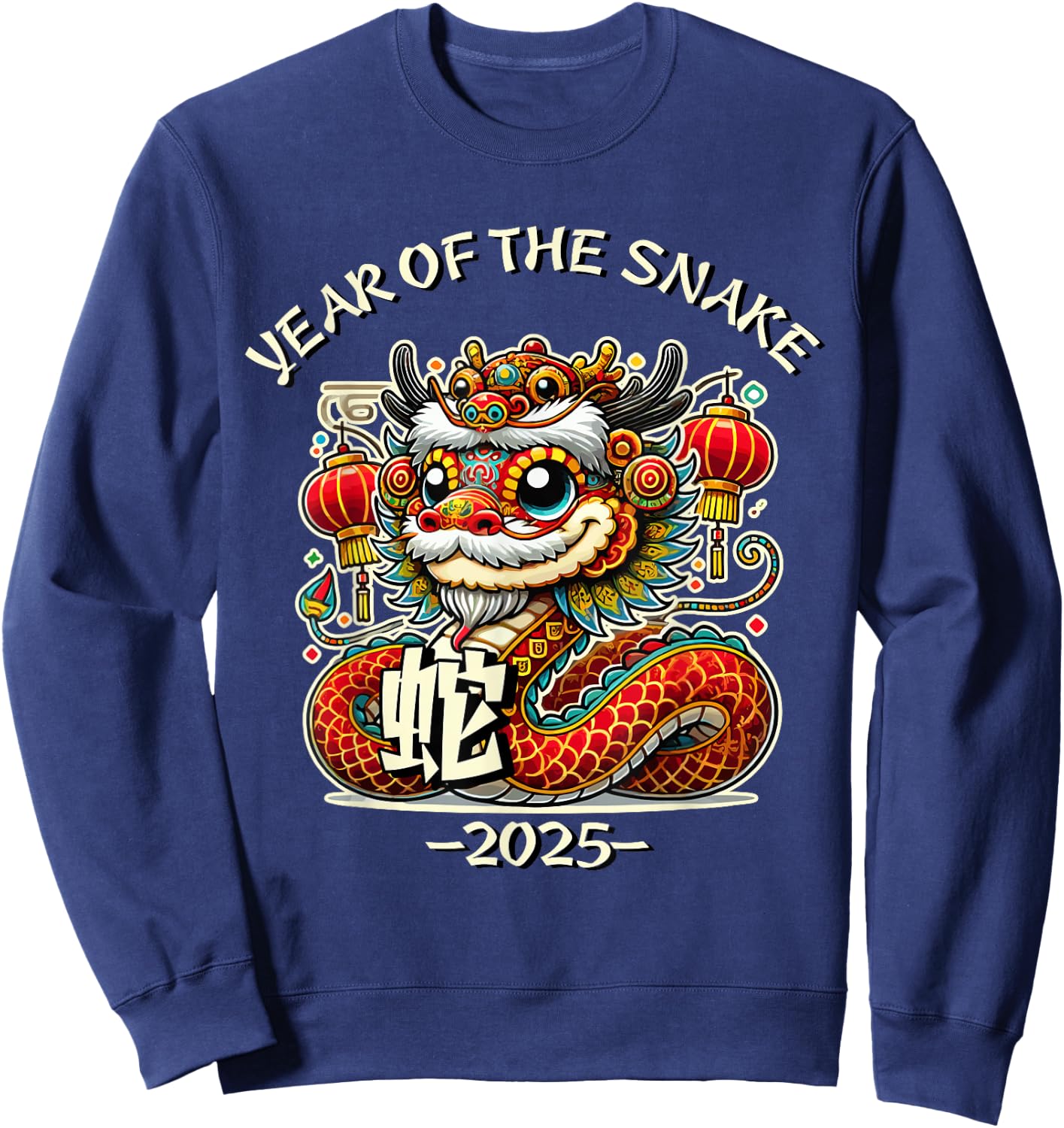 Cute Year of the Snake 2025 Chinese New Year Sweatshirt - Sweatshirt | Navy