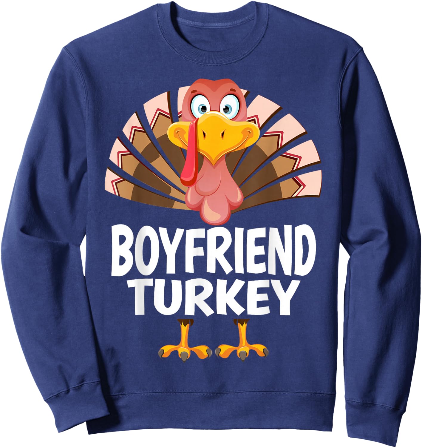 Thanksgiving Boyfriend Turkey Matching Pajama Sweatshirt - Sweatshirt | Navy