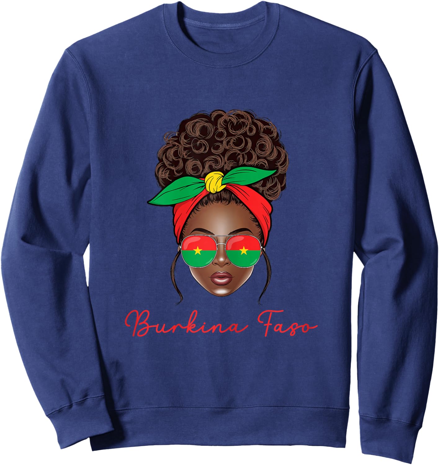 Burkina Faso Girl Burkinabe Woman Flag Burkina Faso Sweatshirt - Sweatshirt | Navy