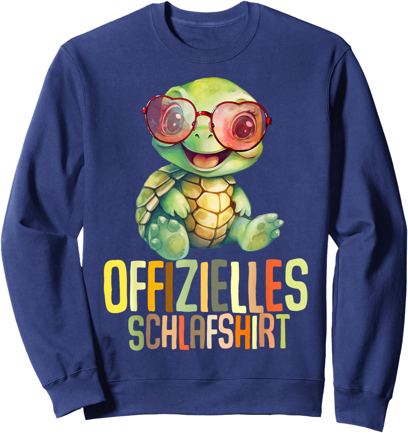 Schildkröte Offizielles Schlafshirt Schlafanzug Nachthemd Sweatshirt - Sweatshirt | Navy