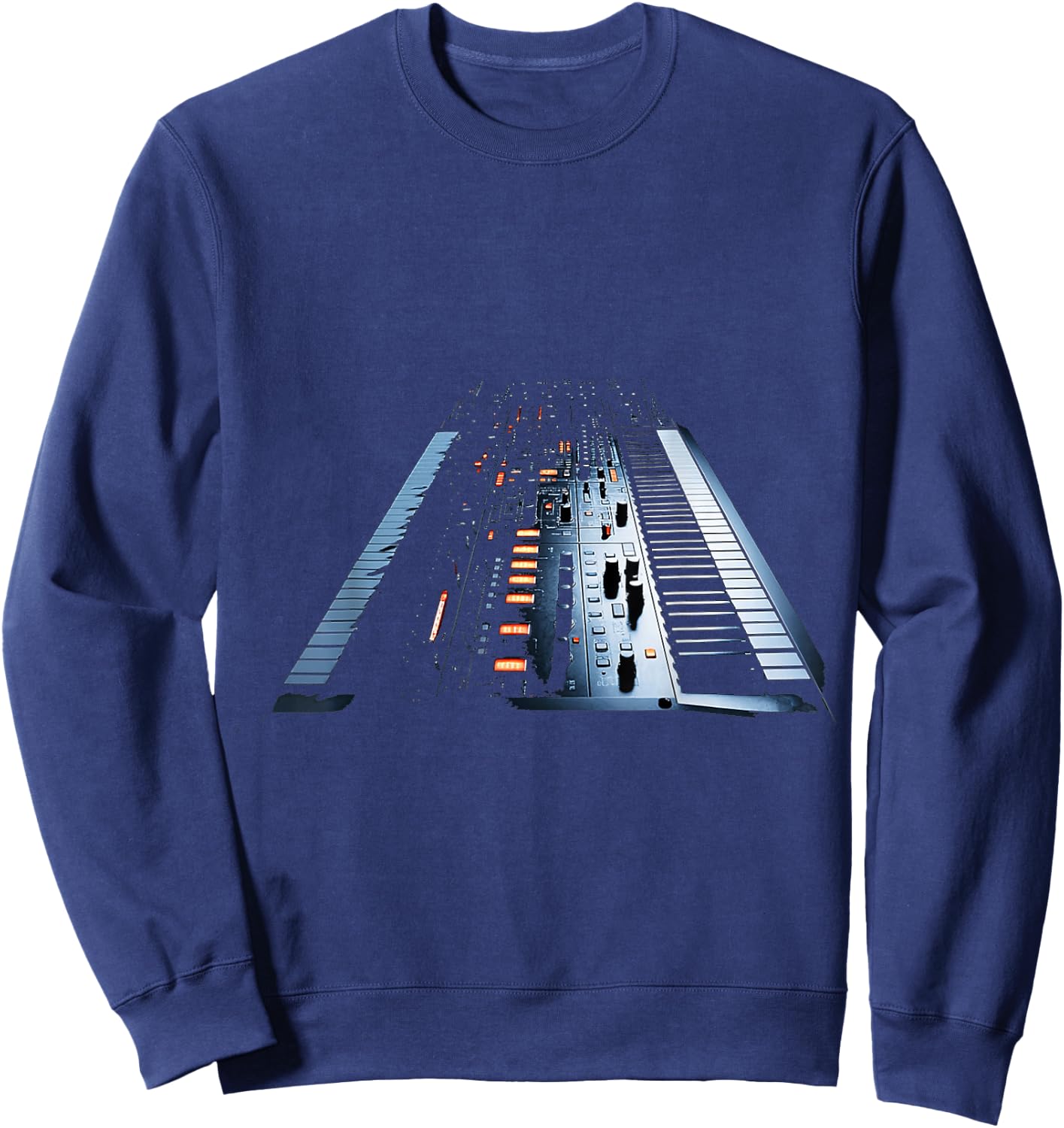 Synthesizer Music Instrument Motif Art Synthesizer Sweatshirt - Sweatshirt | Navy