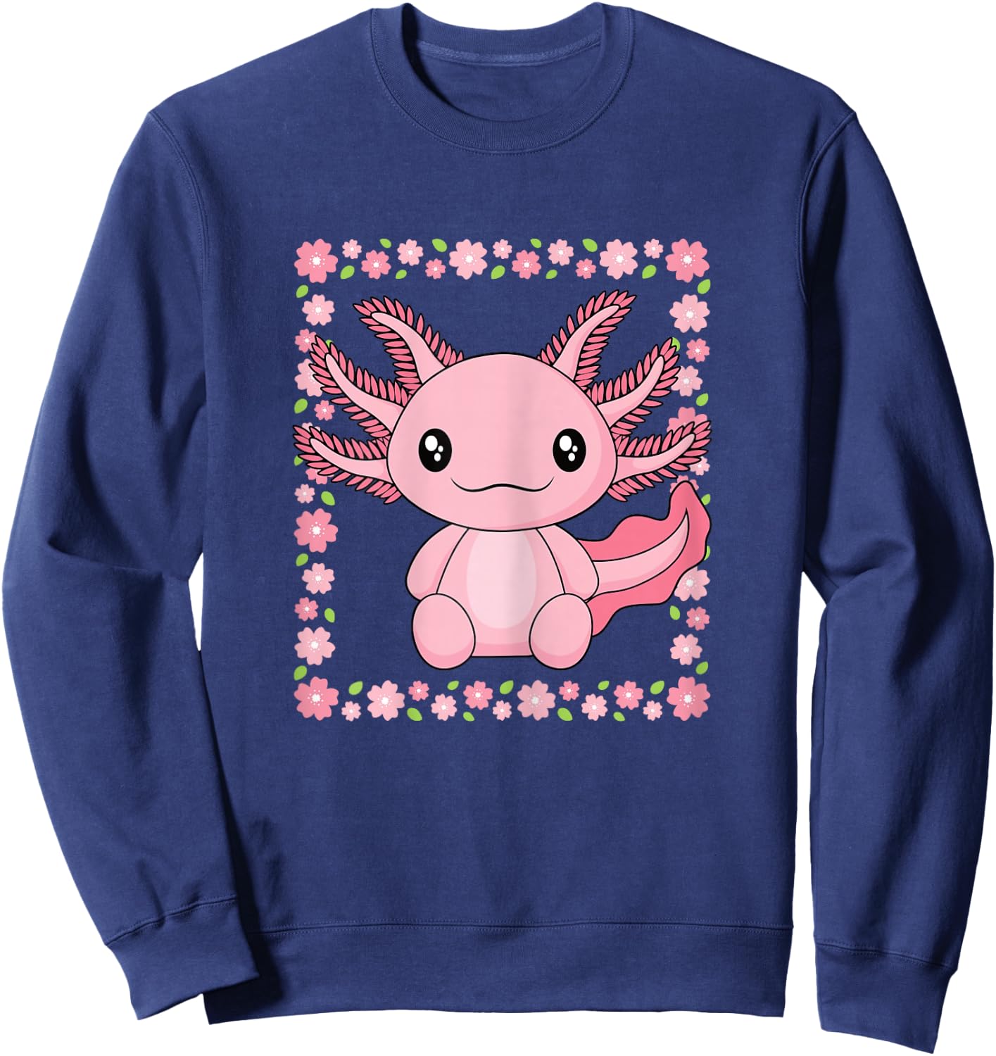 Cute Kawaii Axolotl Lover Women Girls Kids Sweatshirt - Sweatshirt | Navy