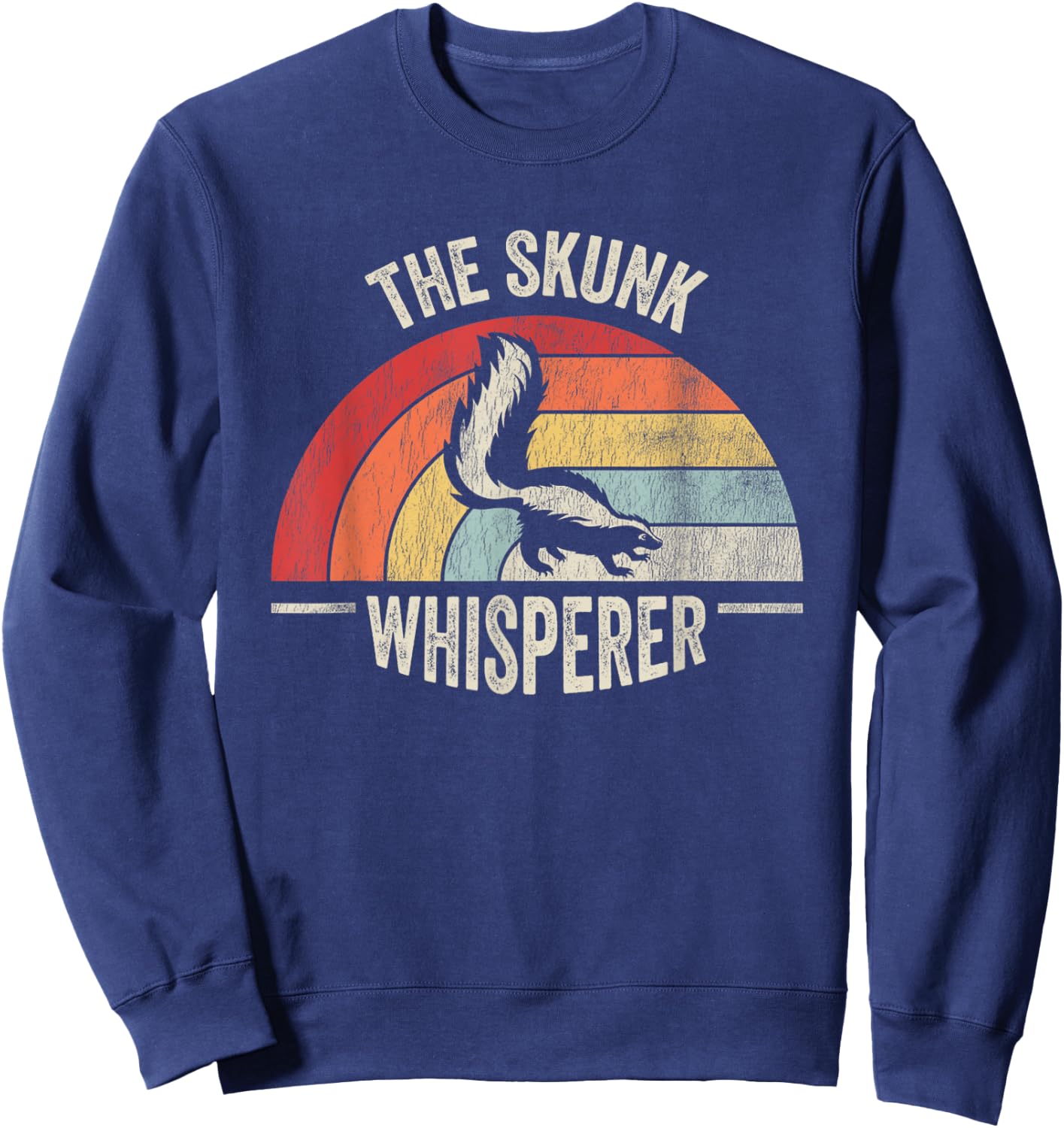 The Skunk Whisperer Rainbow Vintage Art Sweatshirt - Sweatshirt | Navy