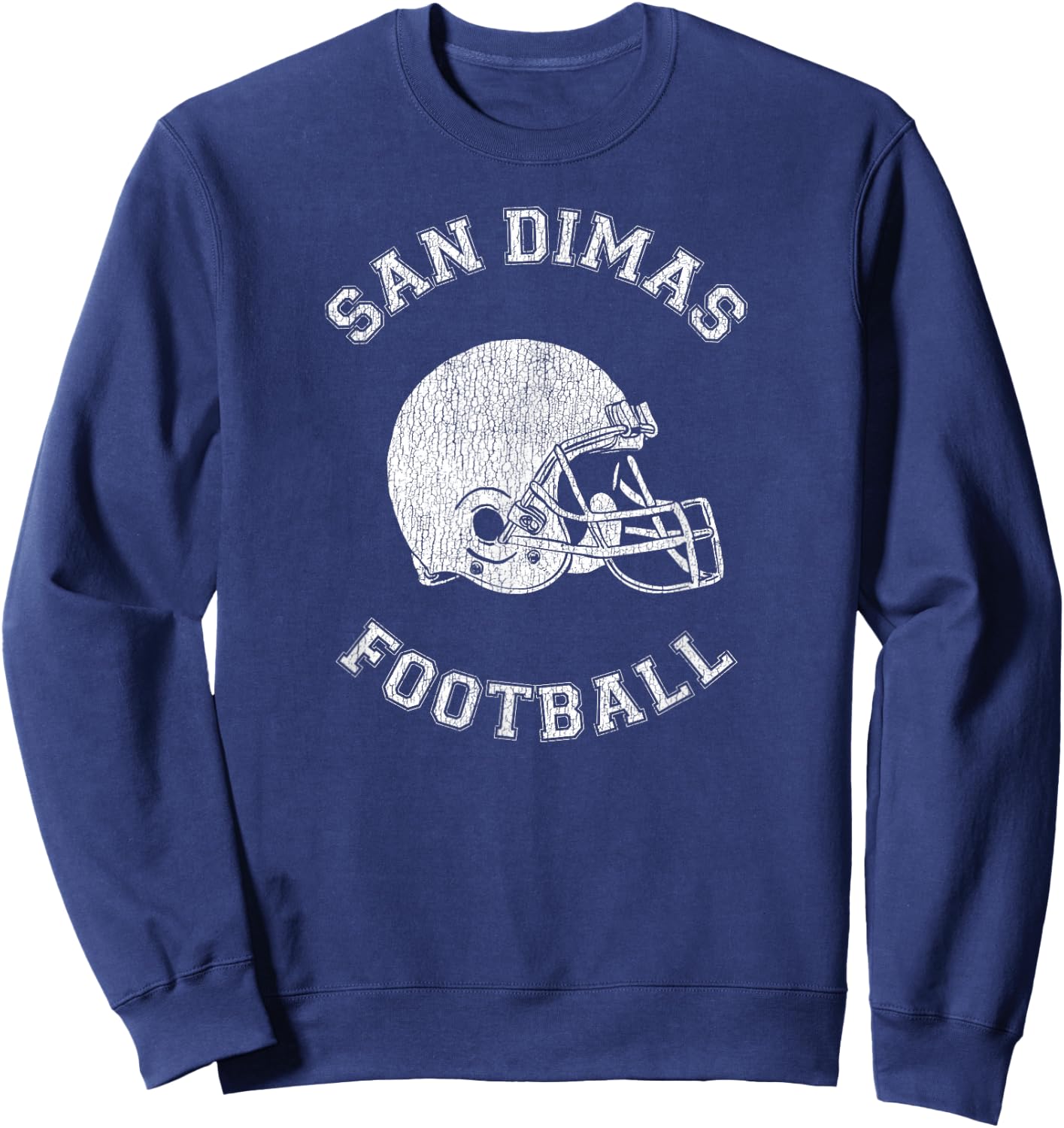 San Dimas Football Distressed 1980's Retro P.E.Dept Style Sweatshirt - Sweatshirt | Navy