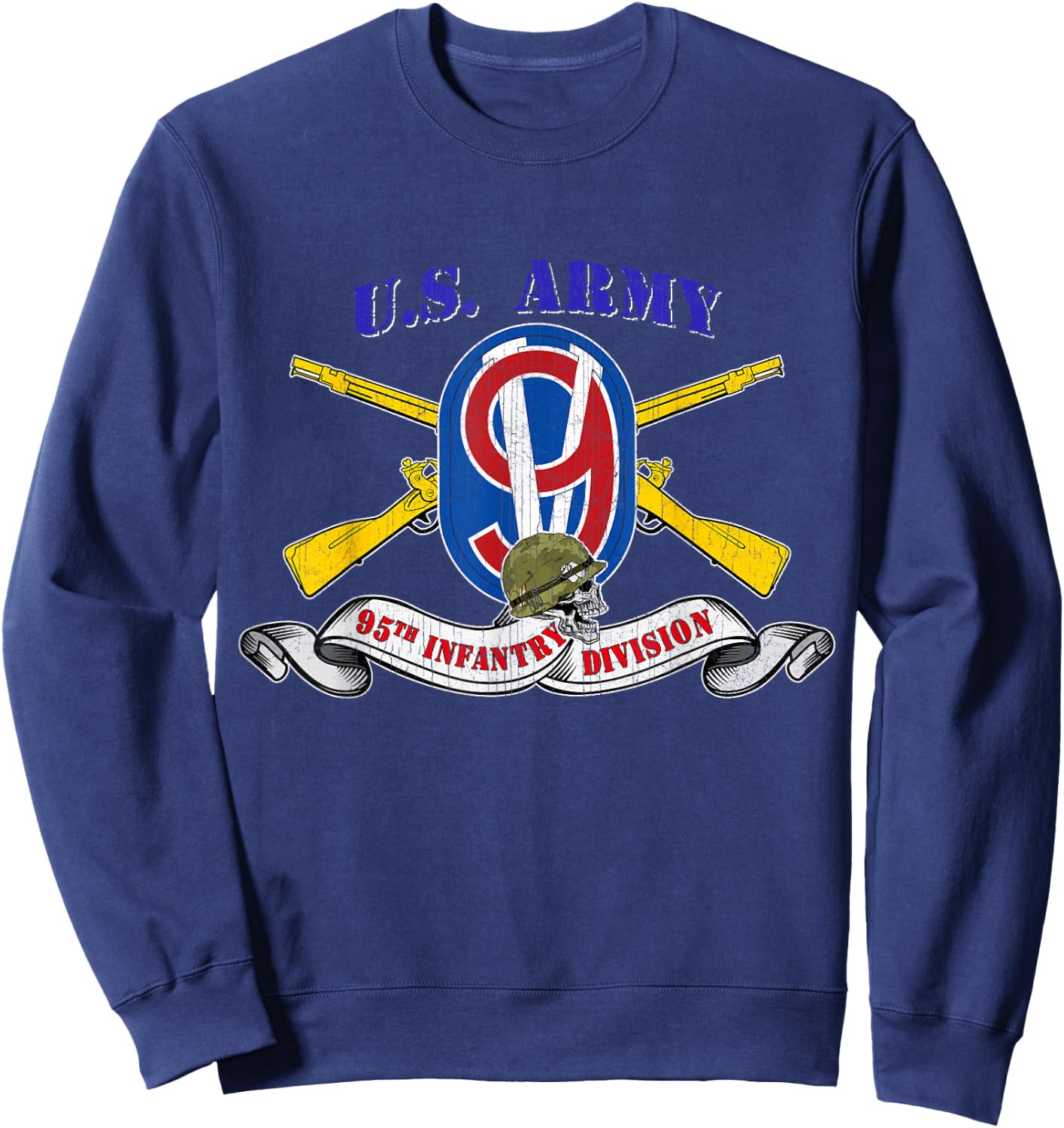 95th Infantry Division 95th ID Veteran Vintage Gifts Sweatshirt - Sweatshirt | Navy