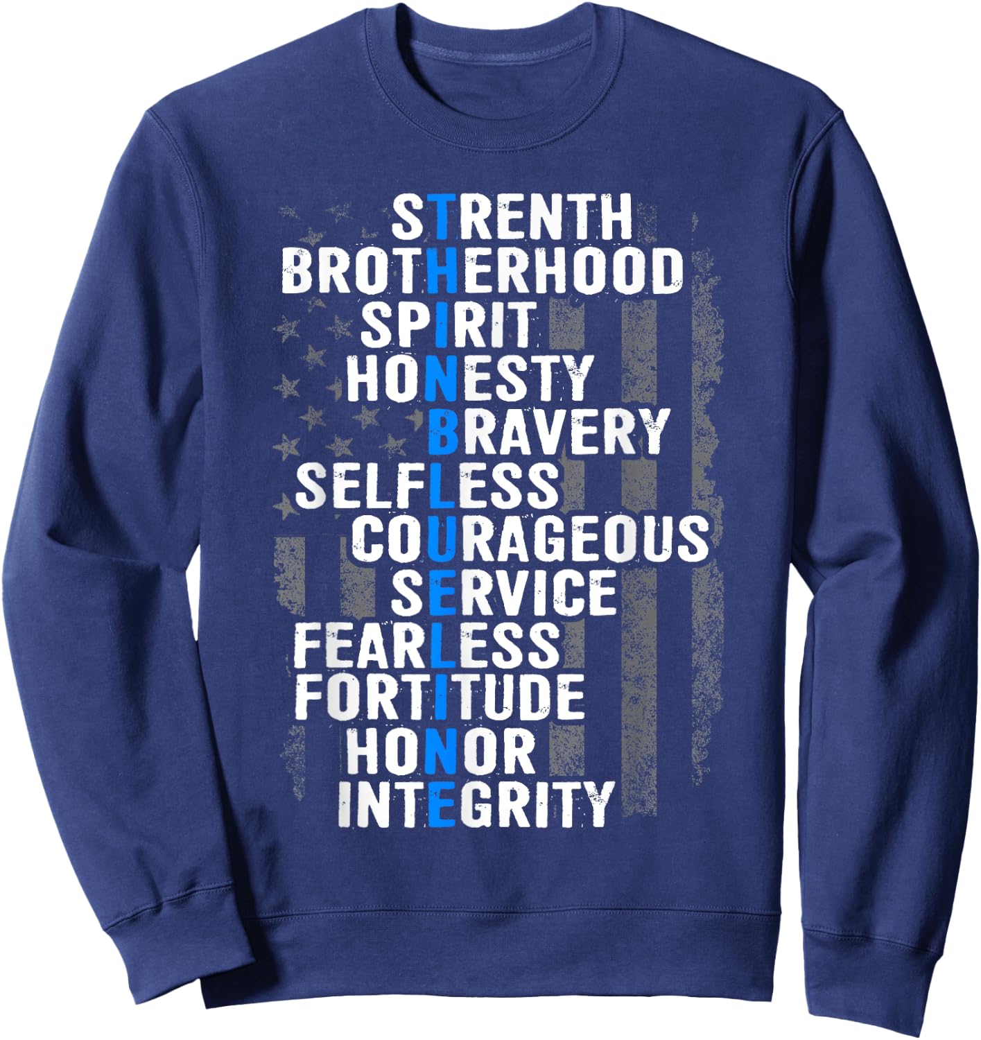 Law Enforcement Flag Police Appreciation Design Sweatshirt - Sweatshirt | Navy